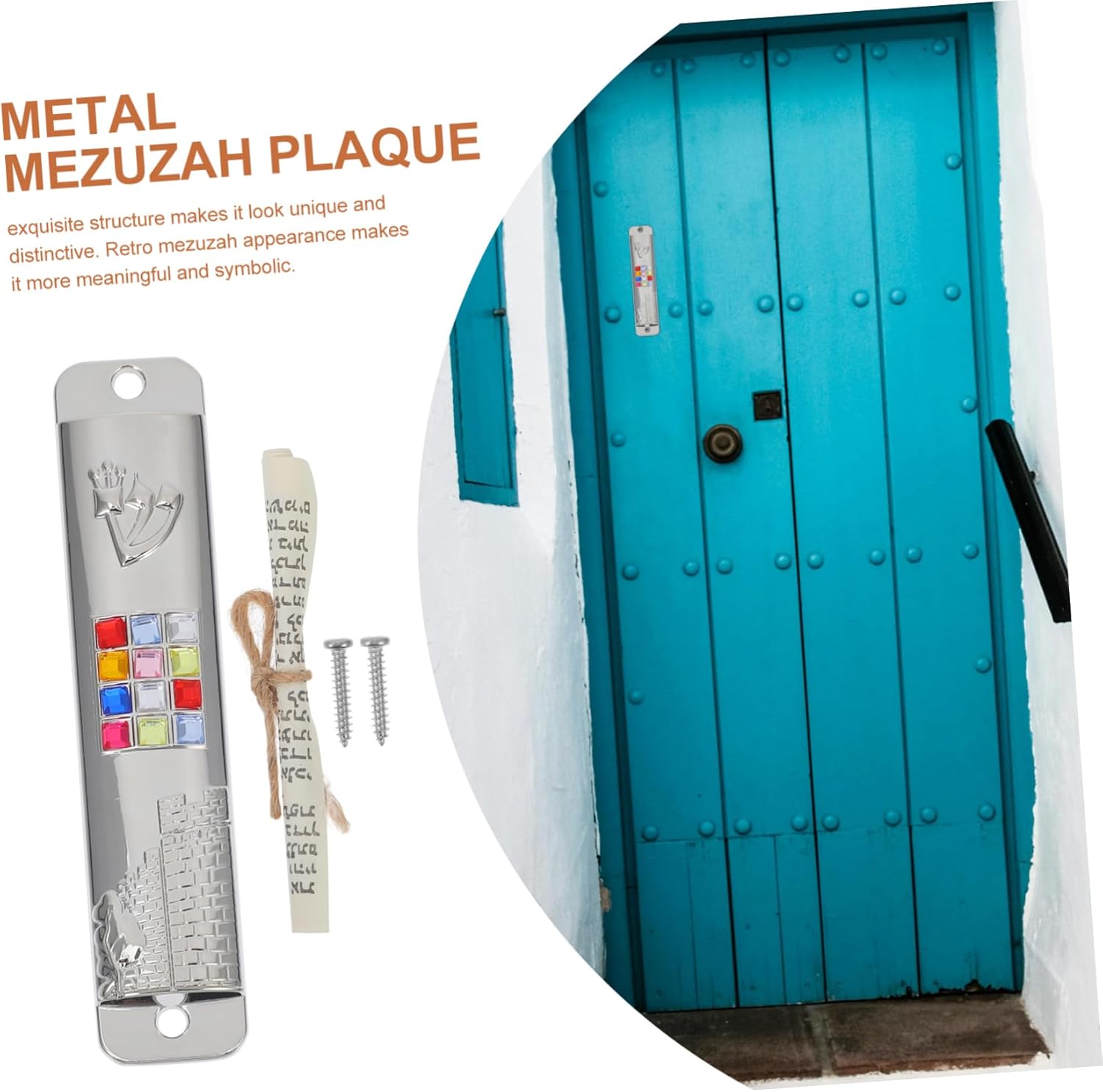 2 Sets Kosher Mezuzah with Scroll for Door