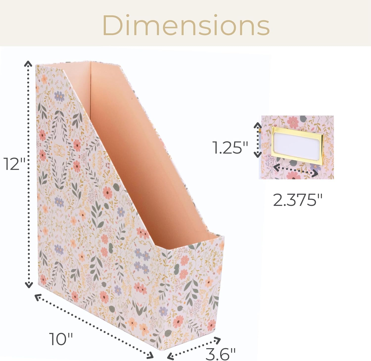 BLU MONACO Foldable Magazine File Set of 4 with Floral Design
