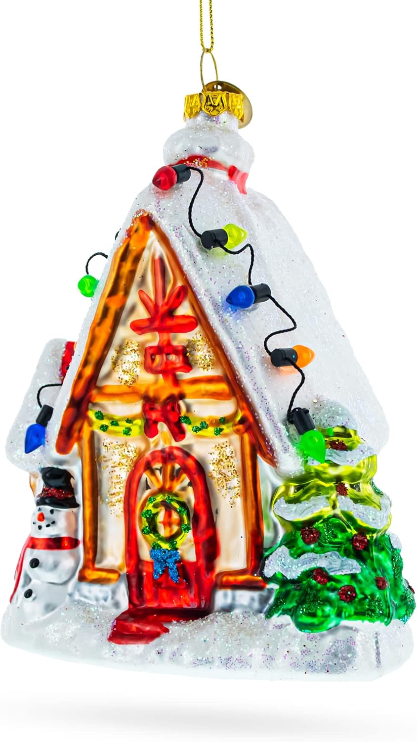 Gingerbread Delight Blown Glass Christmas Ornament 1