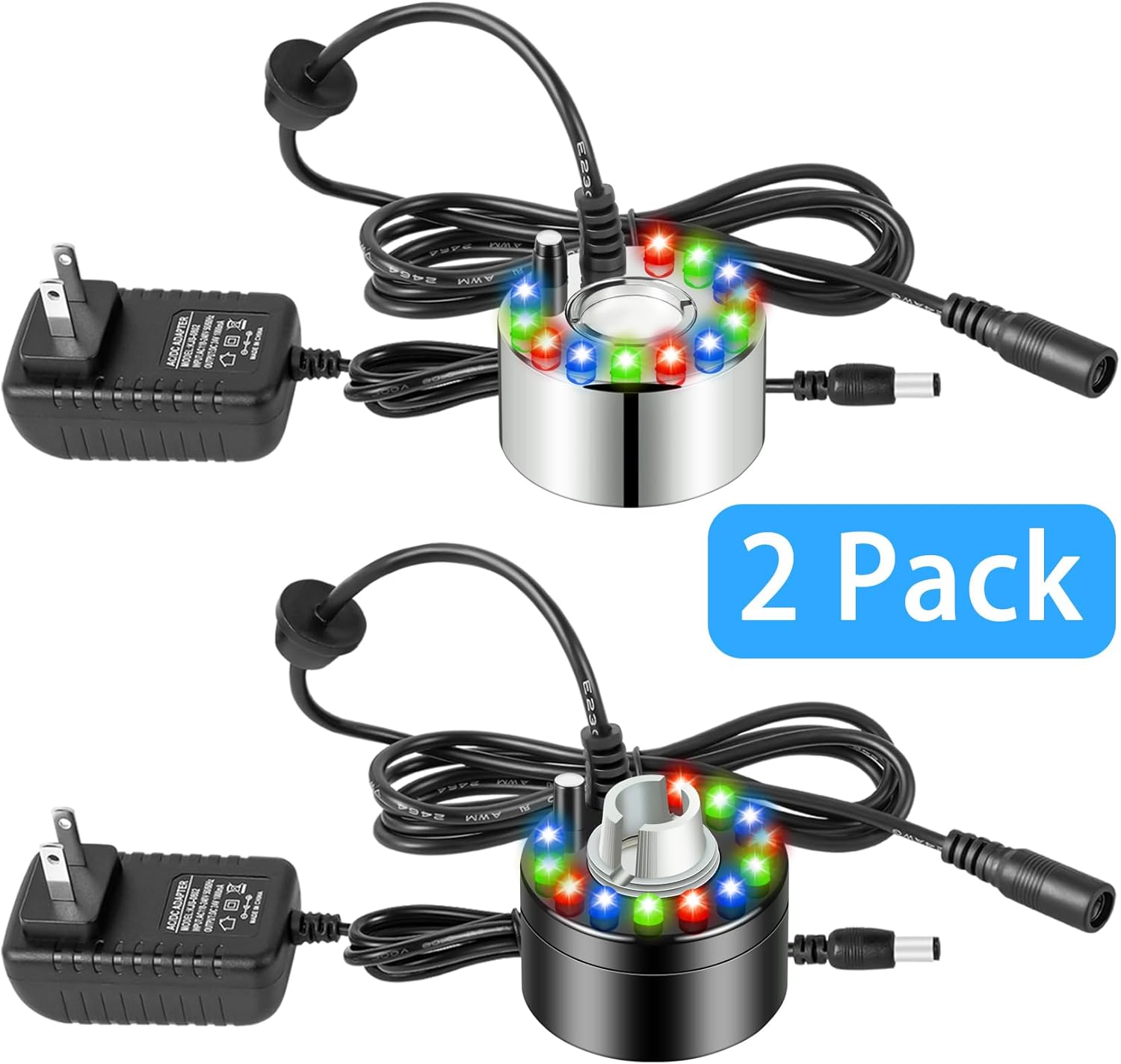 YEAJOIN 2PCS Mist Makers with 12 LED Lights Fog Machine