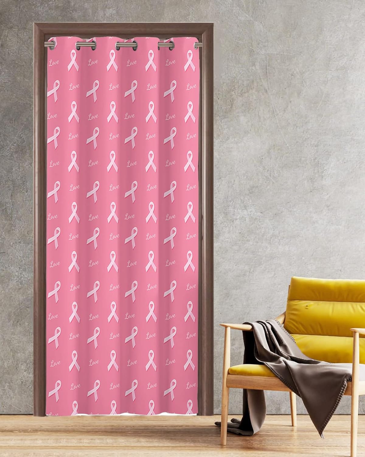 Pink String Door Curtain - Blackout 78 Inches Long