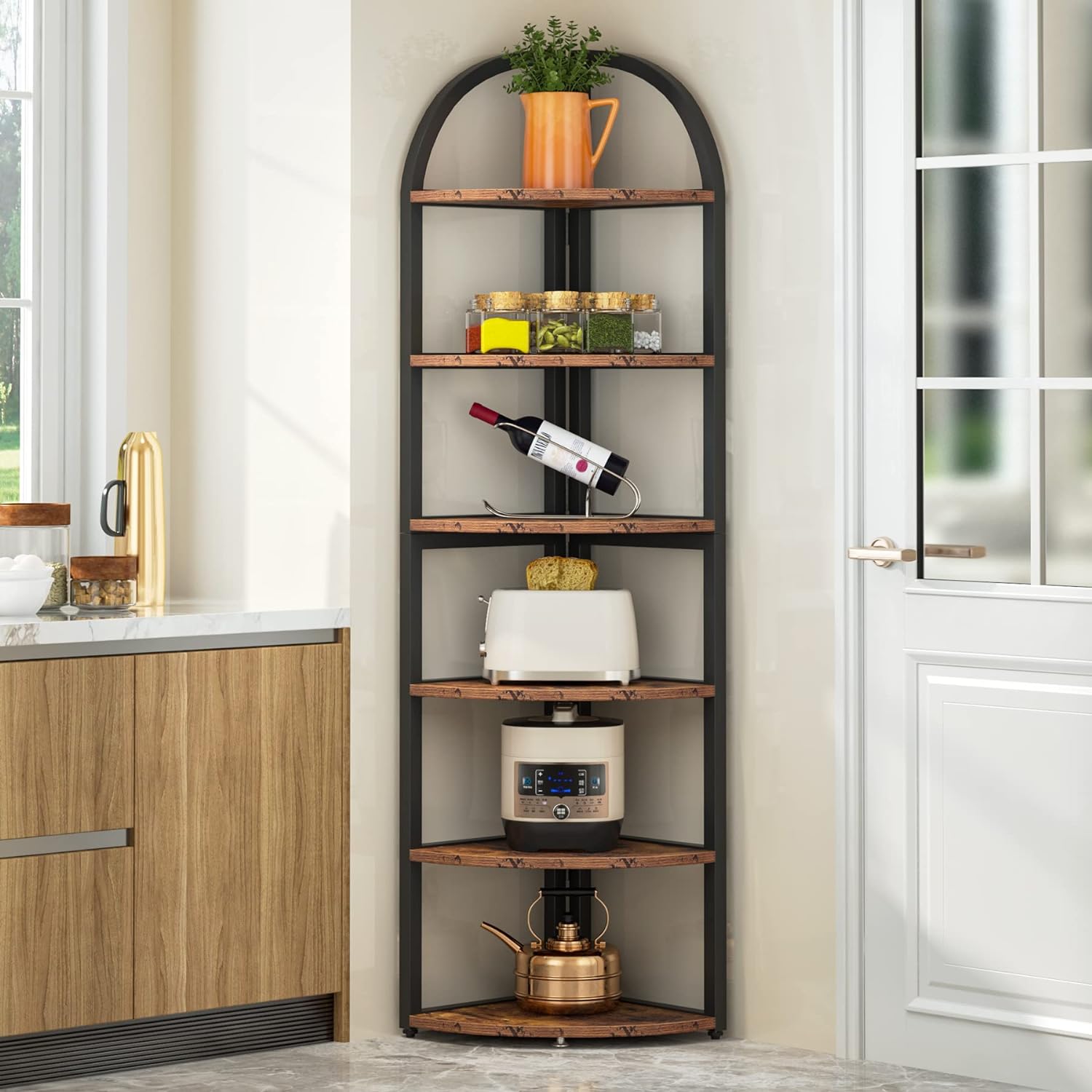 Tribesigns 6 Tier Corner Shelf 71 Inch Tall