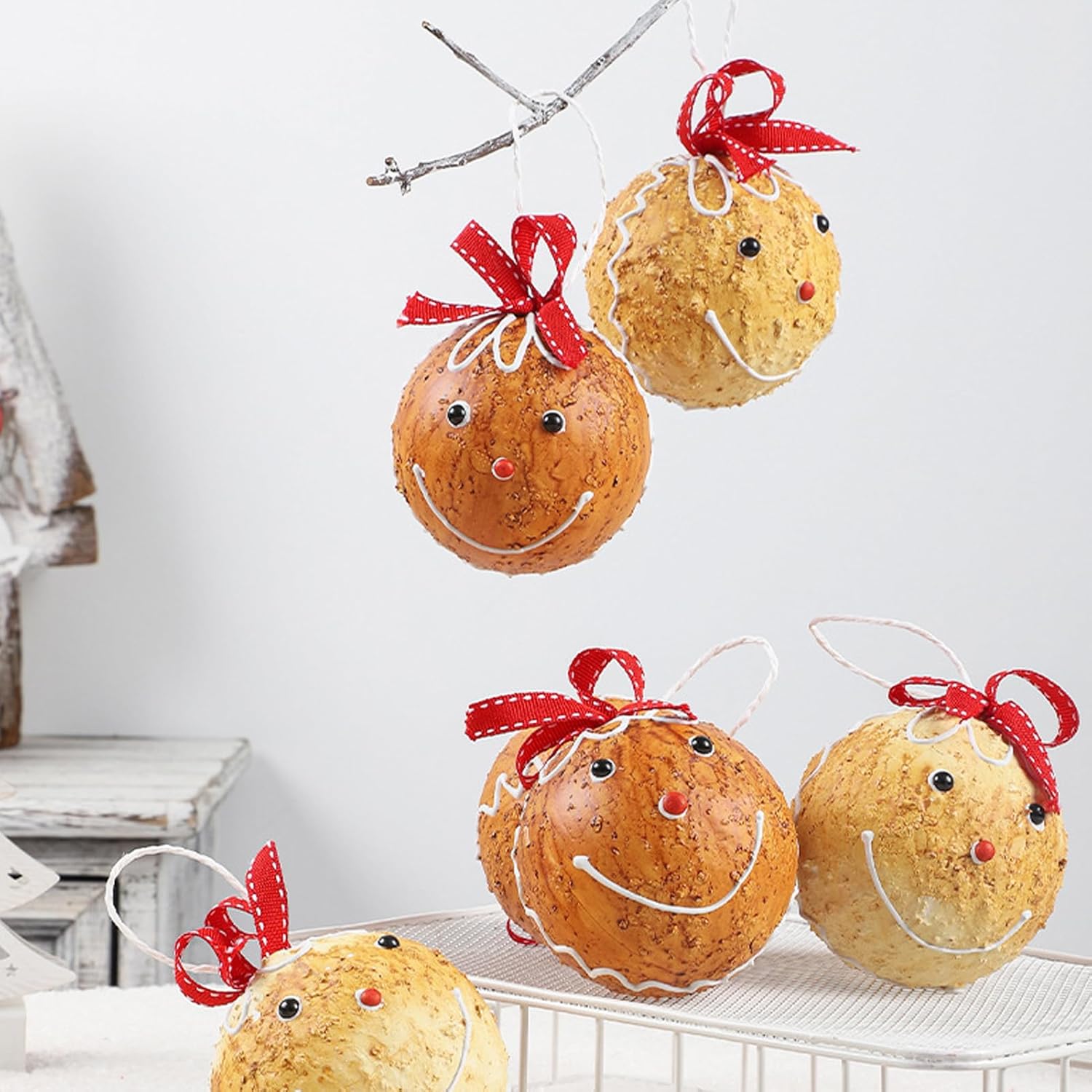 6PCS Shatterproof Gingerbread Christmas Ornaments