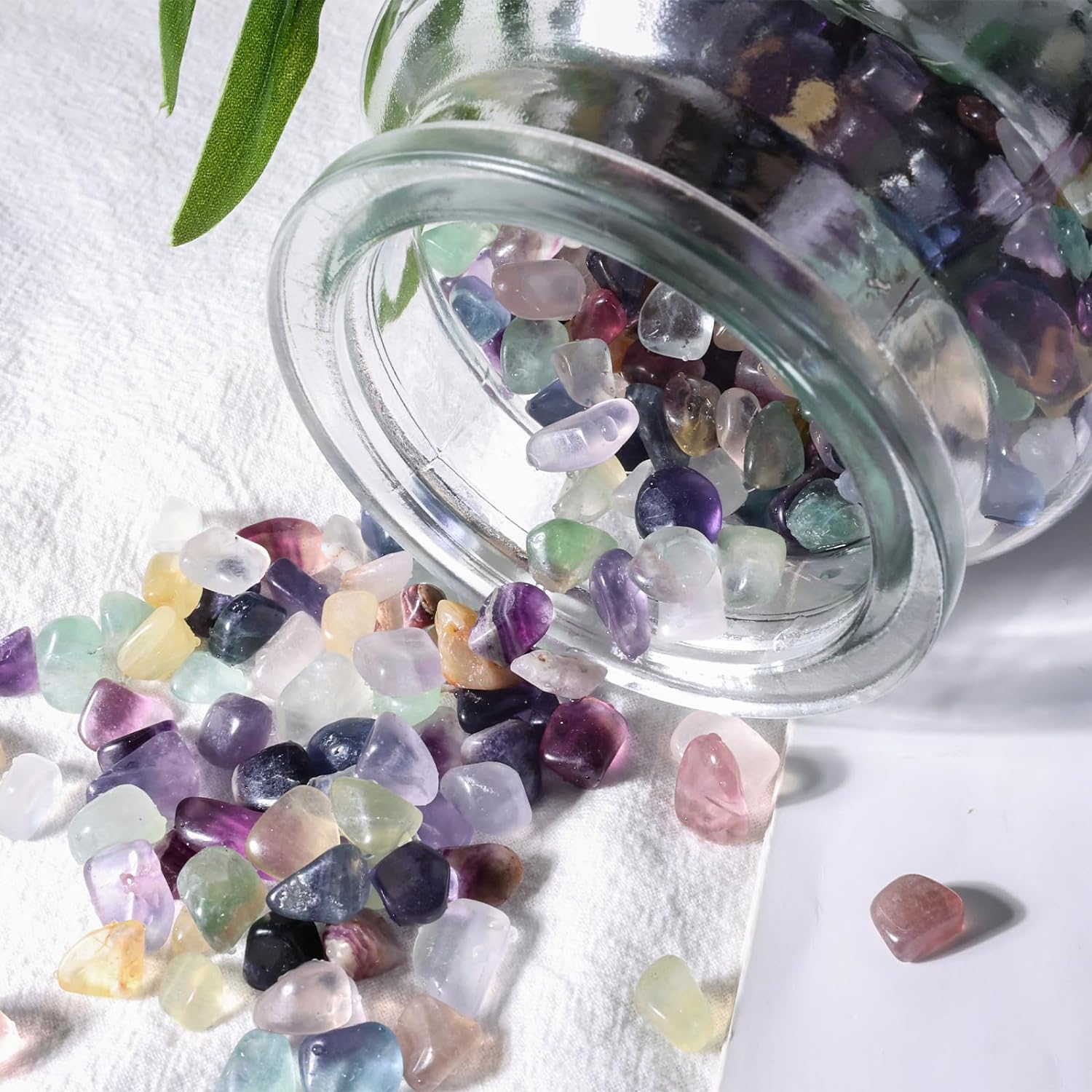 JOHOUSE Quartz Crystals Crushed Chips for Decor and Aquarium