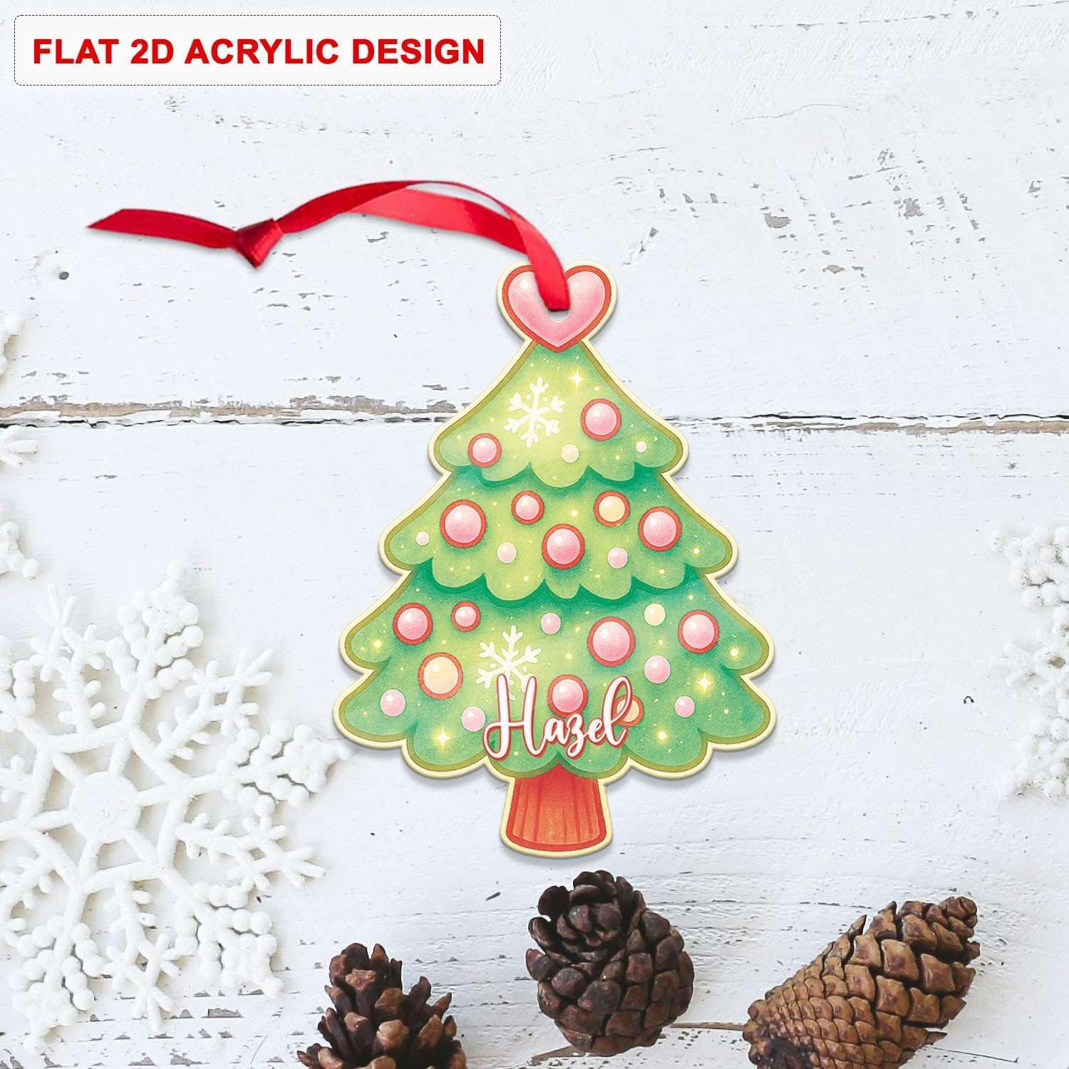 Personalized Name Christmas Tree Hanging Keepsake for Sister and Brother