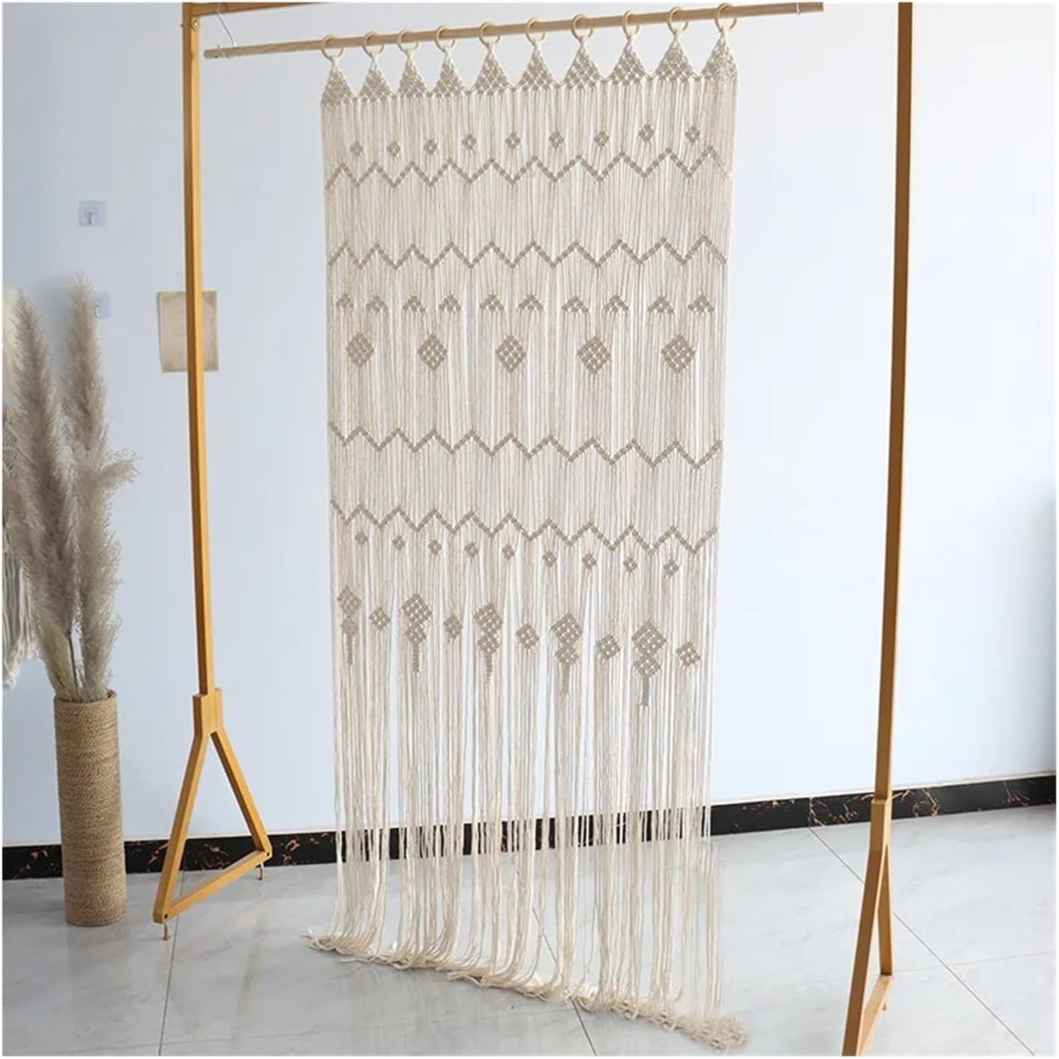 Elegant Cotton Rope Tassel Woven Door Curtain