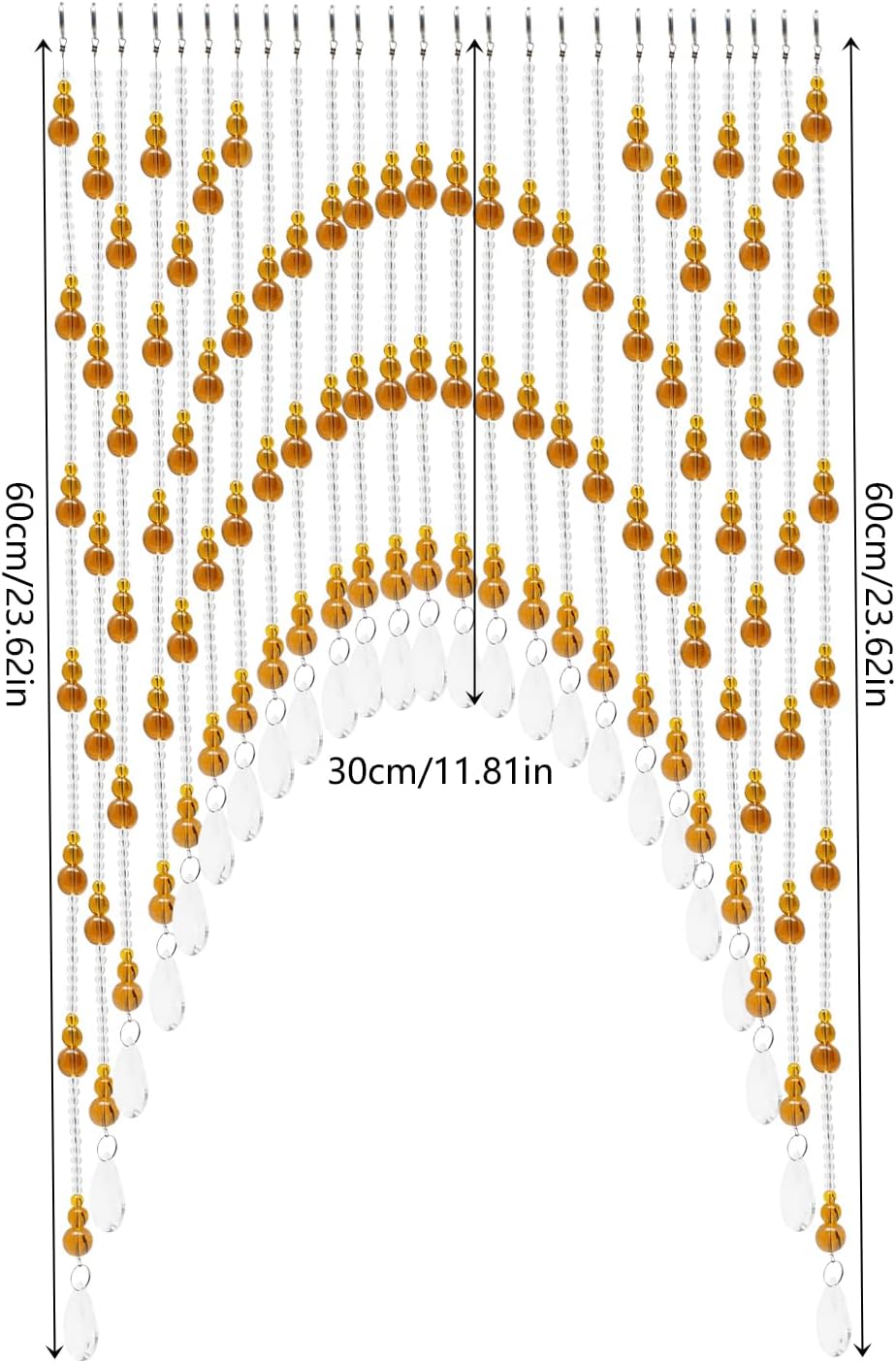 Wupyi Brown Crystal Beaded Curtain for Doorways and Windows