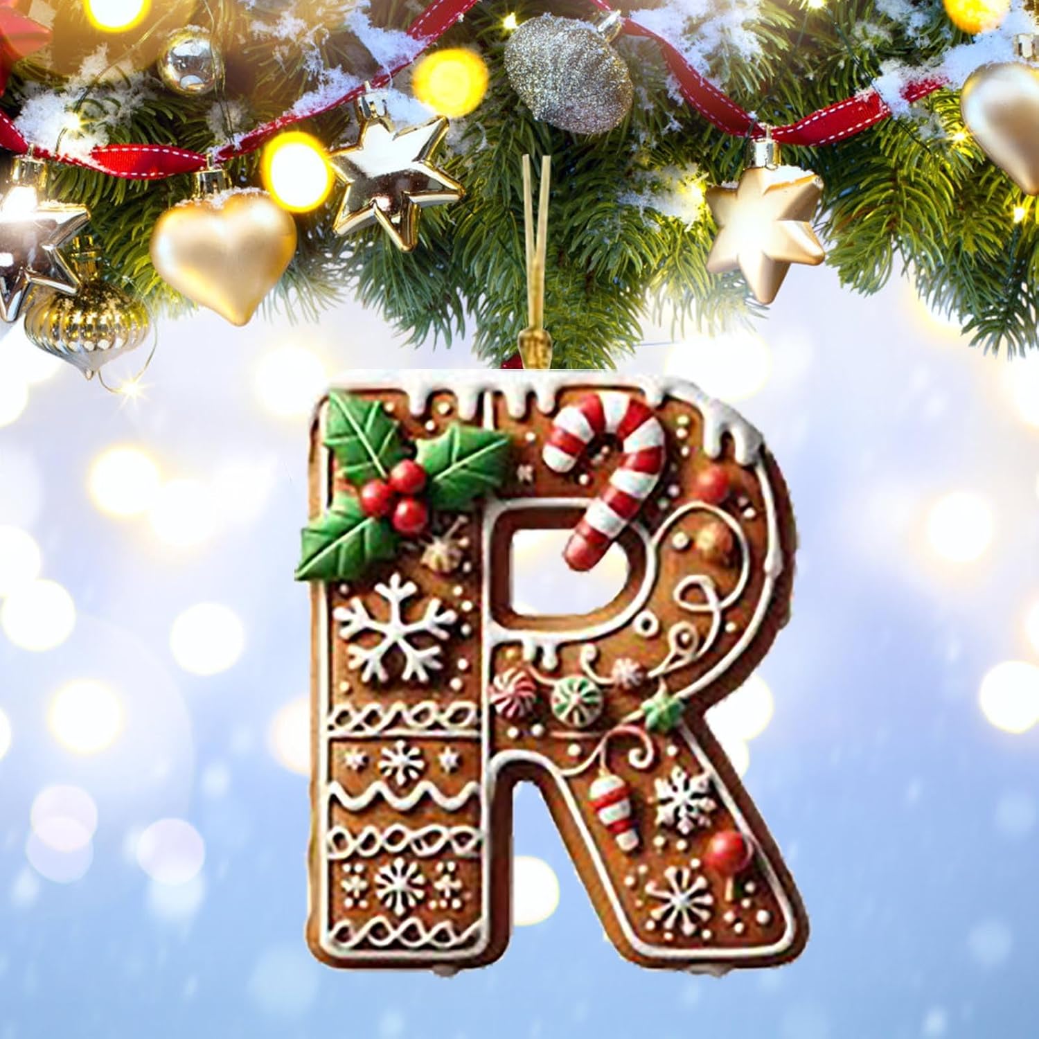 Gingerbread Alphabet Ornaments for Christmas Tree Decor