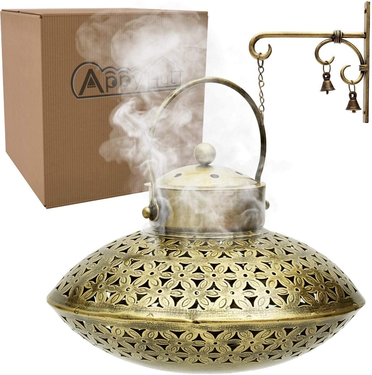 AppyHut Hanging Incense Burner with Brass Bells