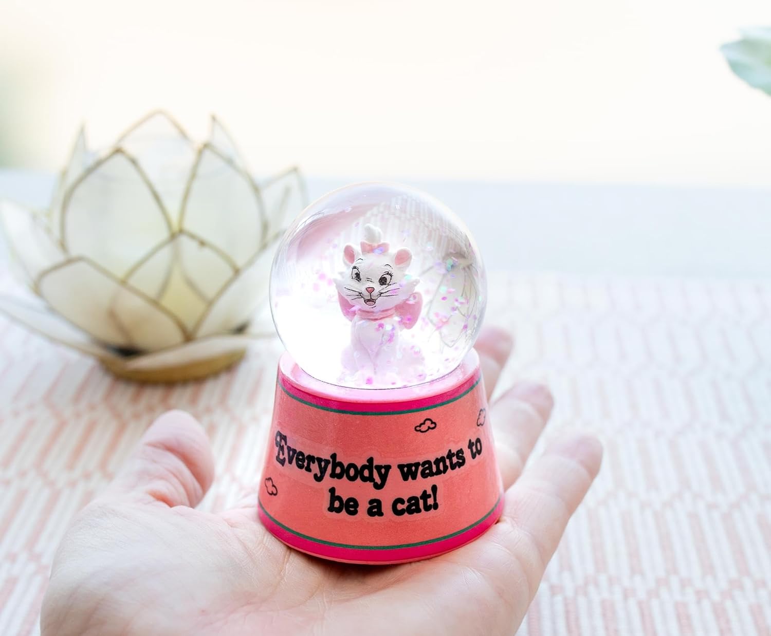 Disney Aristocats Marie Light-Up Snow Globe 3 Inches Tall
