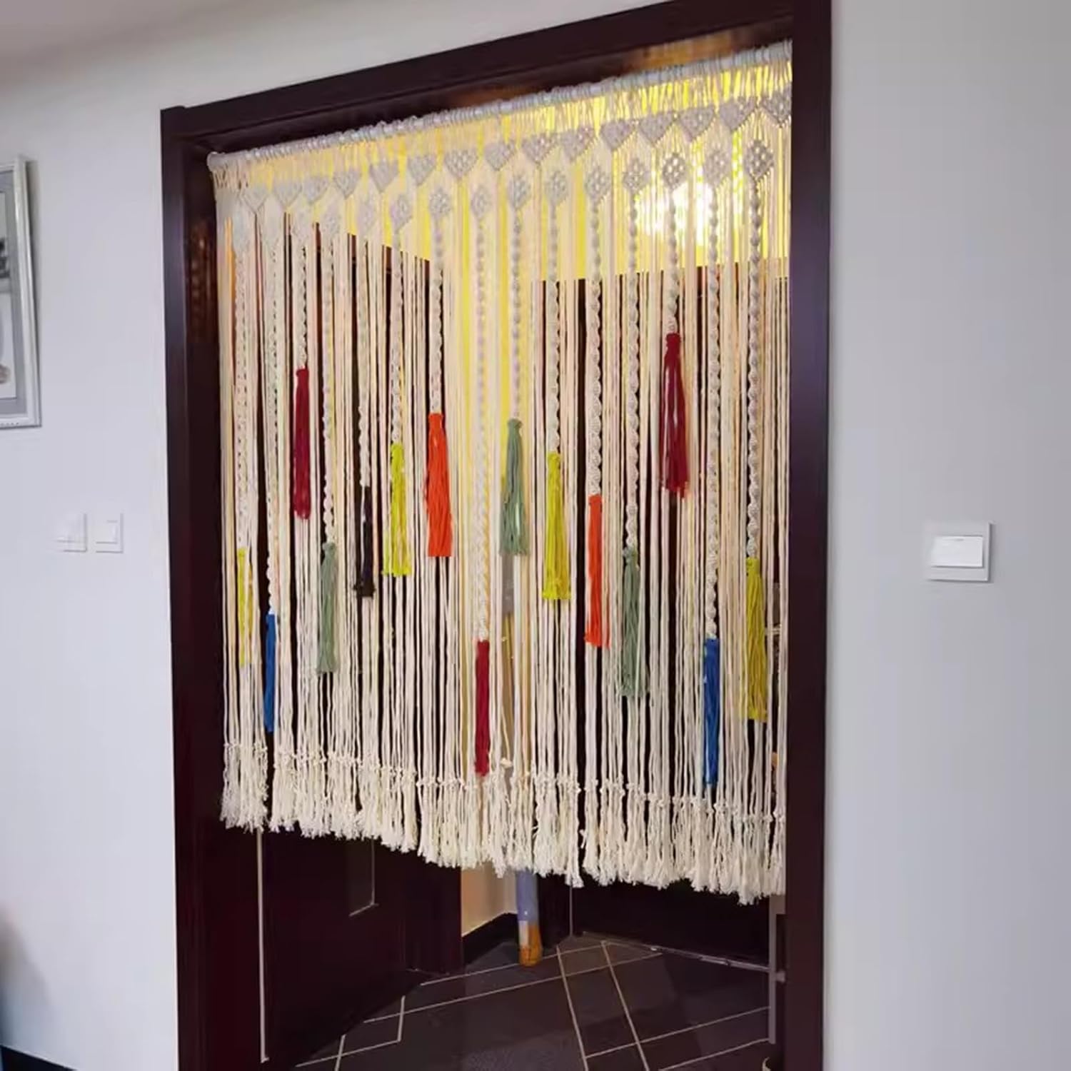 Macrame Curtains for Doorways Handwoven Privacy Panels
