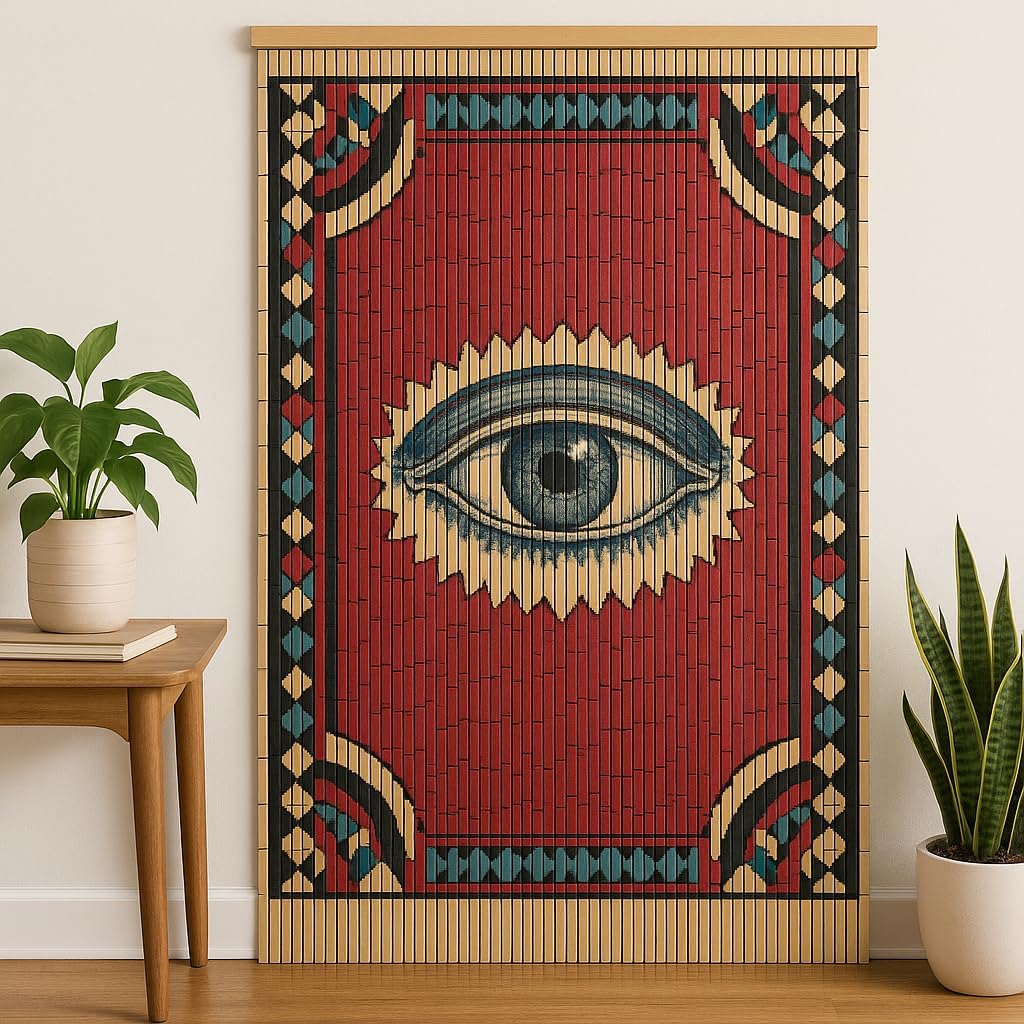 Mystic Eye Bamboo Beaded Curtain for Doorways