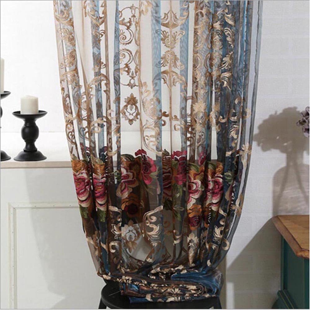 Pureaqu Rod Pocket Sheer Curtain Panel 52x63 Inch