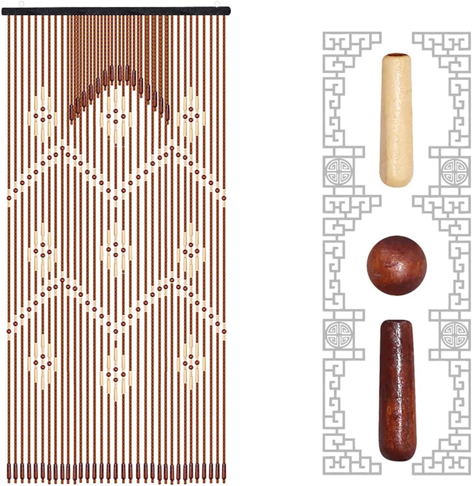 Natural Wood Beaded Curtains Doorway Divider