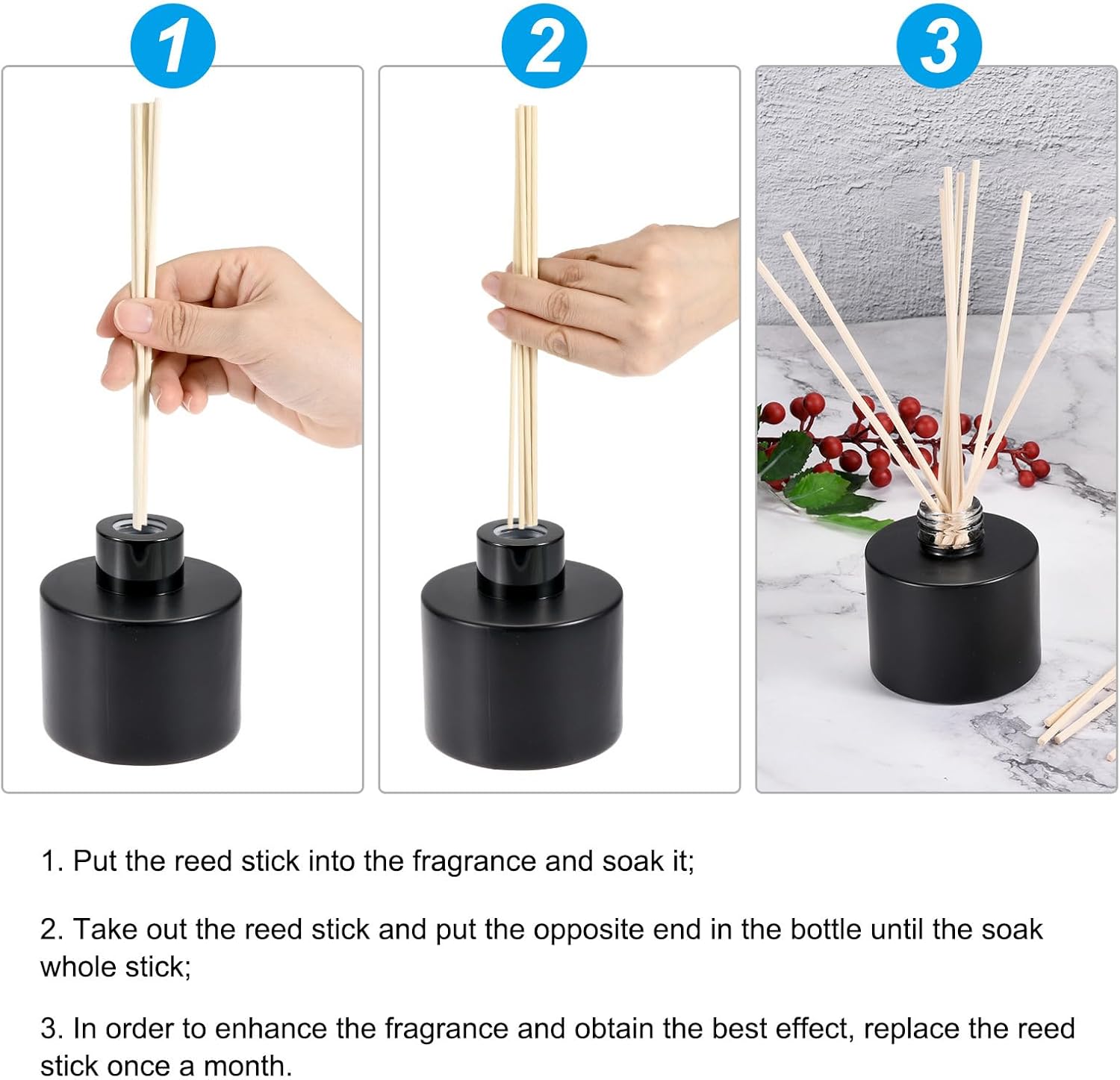 PATIKIL 30CM Reed Diffuser Sticks 100 Pack Wood Fiber
