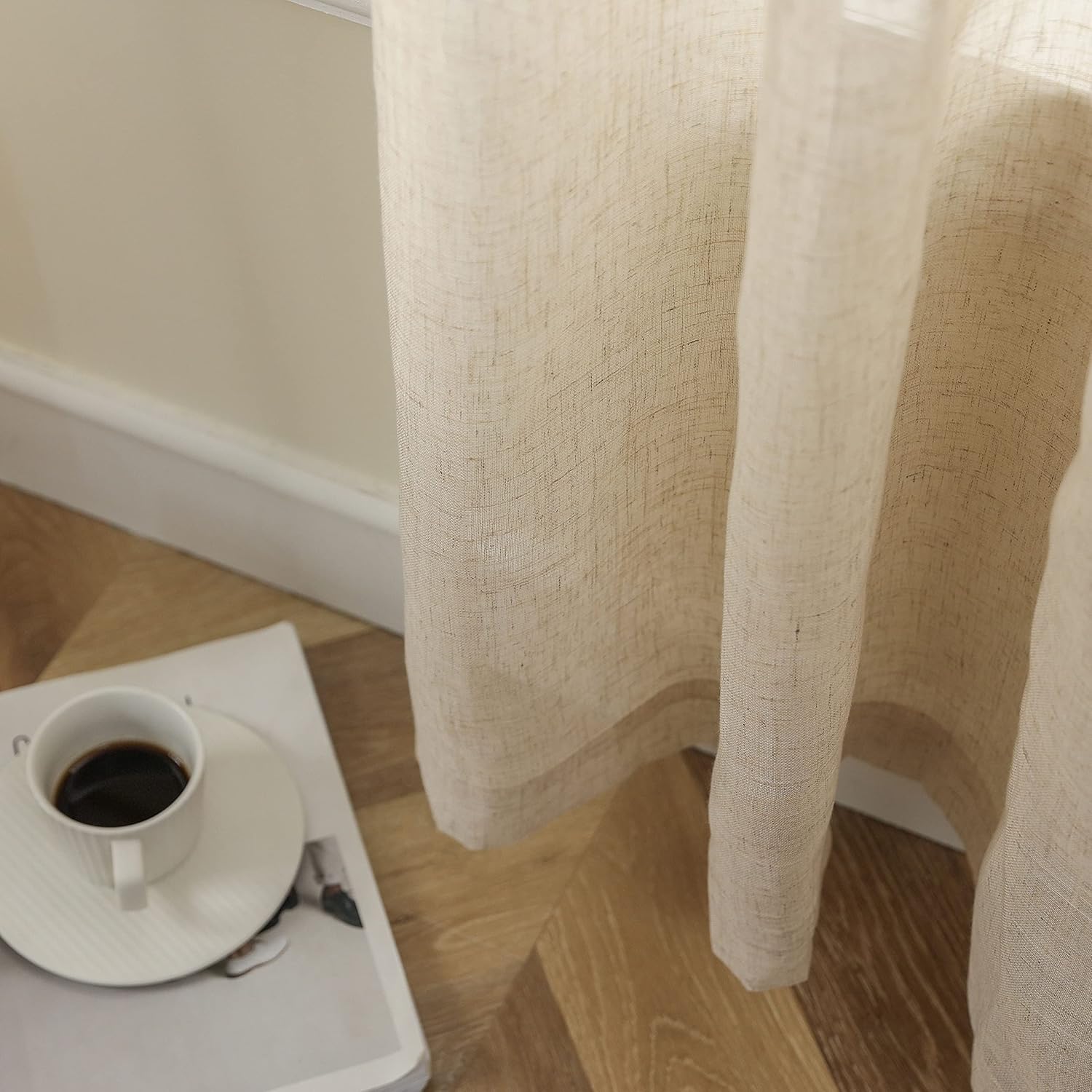 Demetex French Door Curtain 2 Panels 30x72 Beige