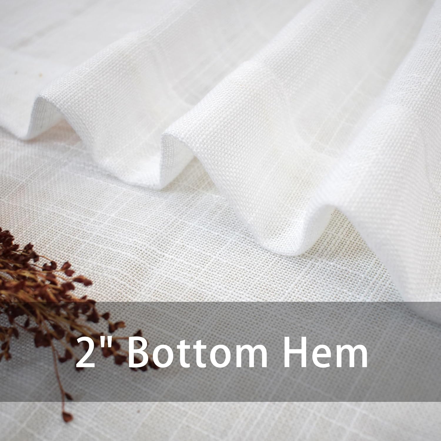White Sheer Curtains 80 Inch Farmhouse Style 2 Panels Grommet Top