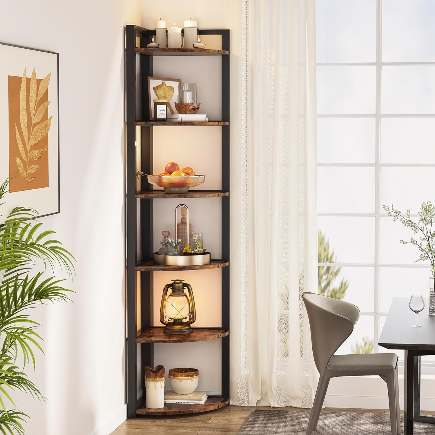 Tribesigns 6 Tier Corner Shelf Bookcase Storage Unit