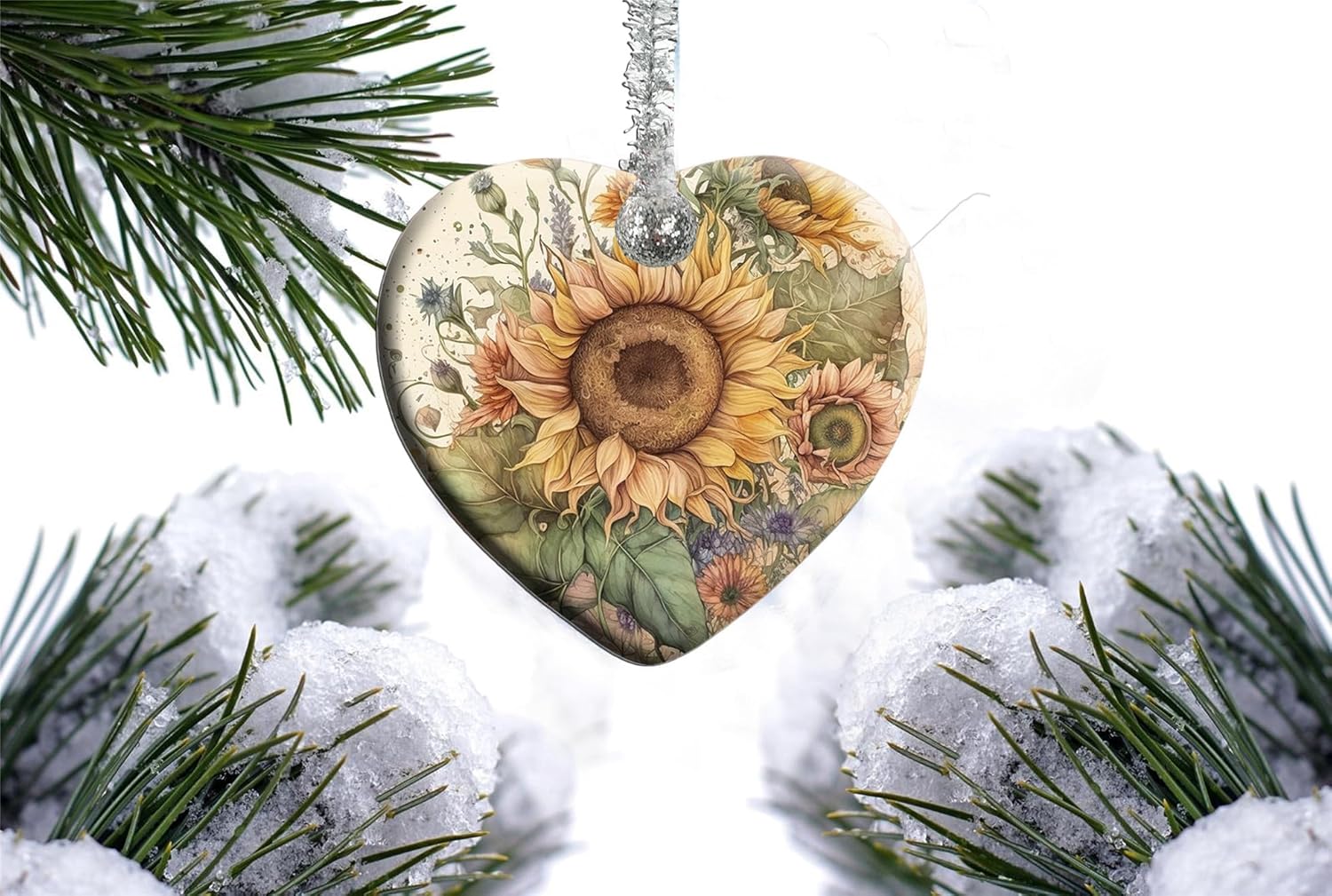 XUTAI Heart Shape Ceramic Christmas Tree Ornament