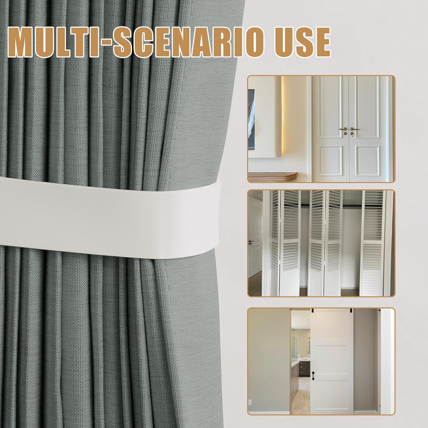 HOMBYS Magnetic Door Curtain 2 Panel Grey 40x78 Inches