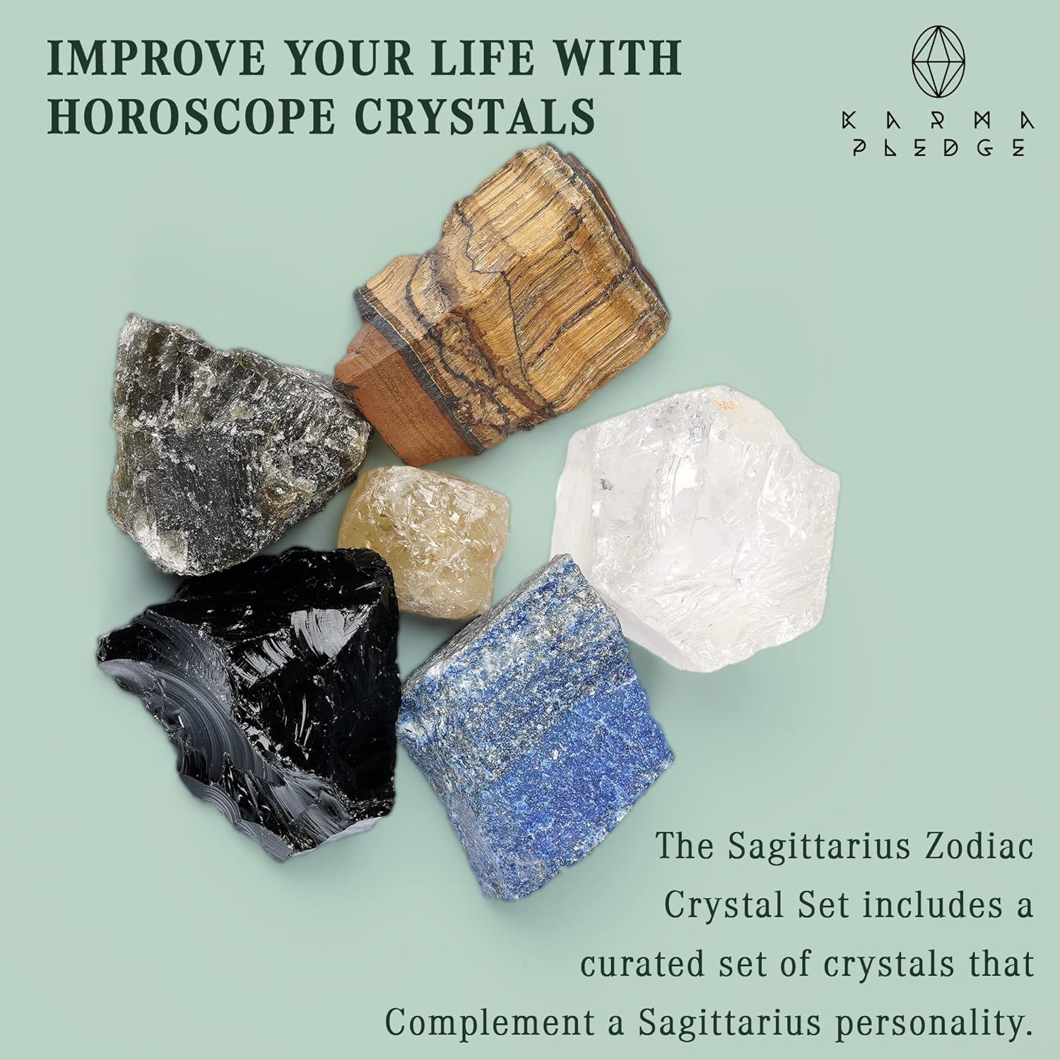 Sagittarius Zodiac Crystal Healing Stone Set