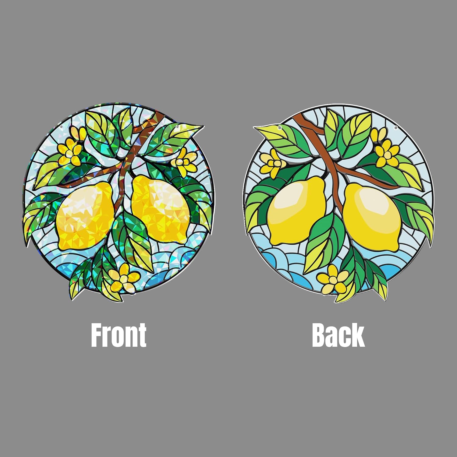 Tropical Lemon Broken Glass Hologram Ornament