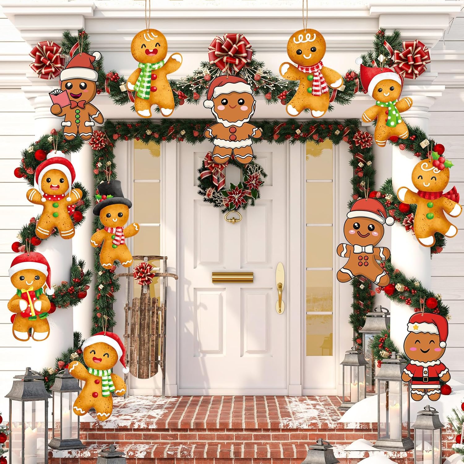 Soaoo 36 Pcs 79 Inch Gingerbread Man Christmas Decorations