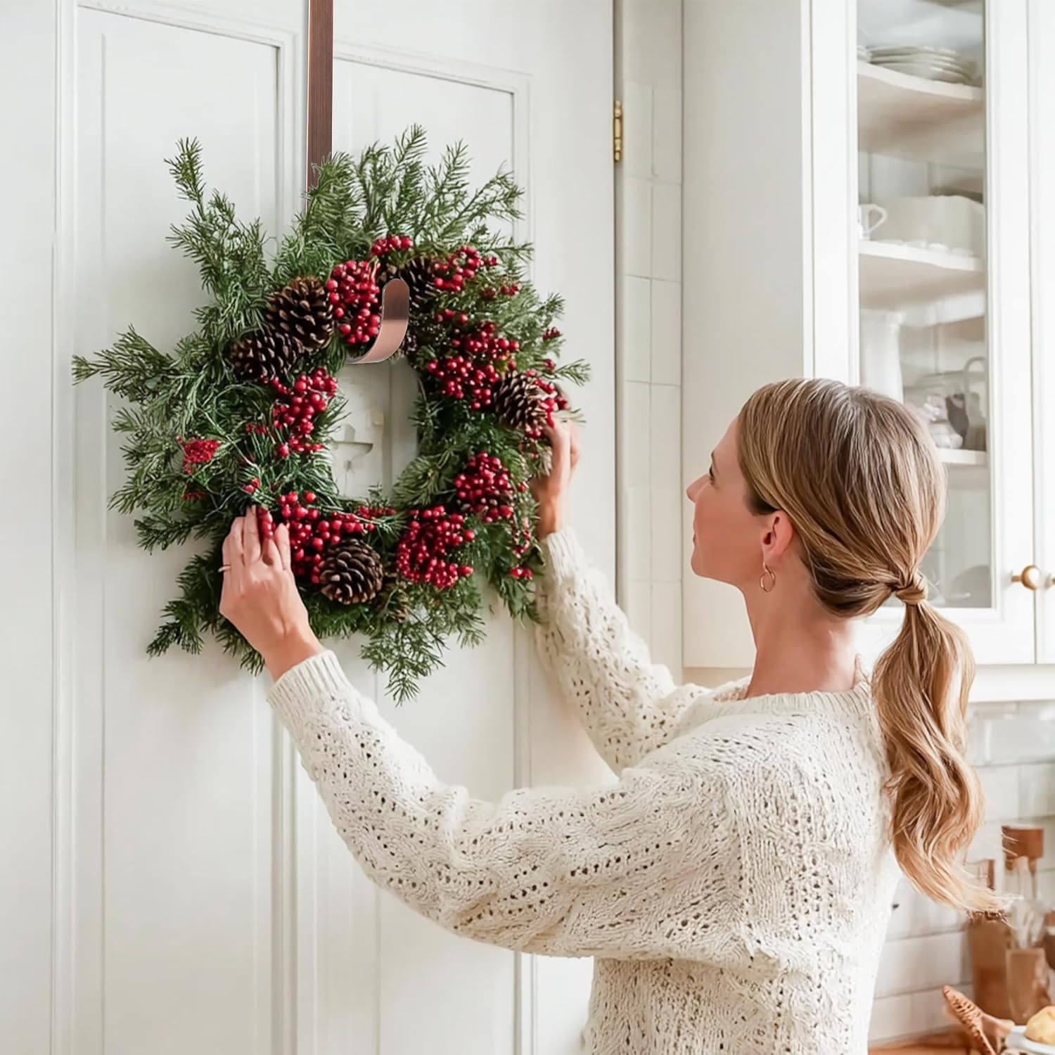 MCFULL 14 Inch Bronze Wreath Hangers for Front Door