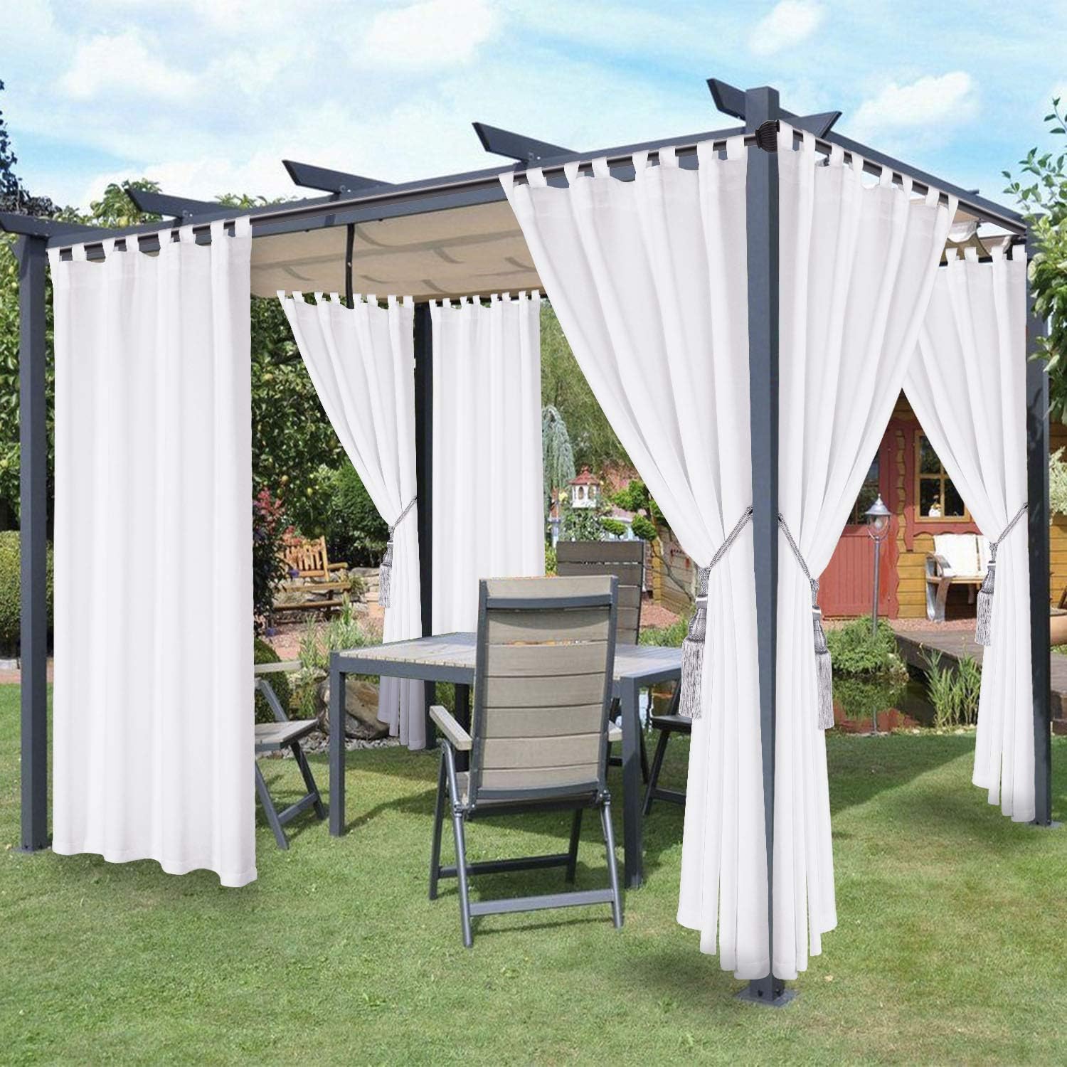 LORDTEX Waterproof Blackout Curtains 52x84 2 Panels White