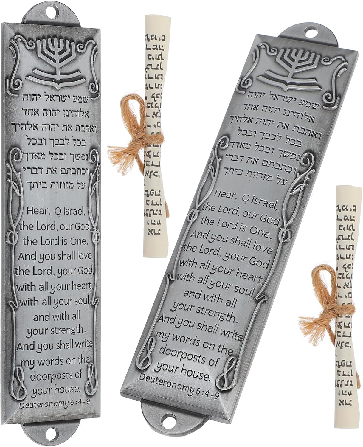 Homoyoyo Mezuzah Set for Door with Scroll
