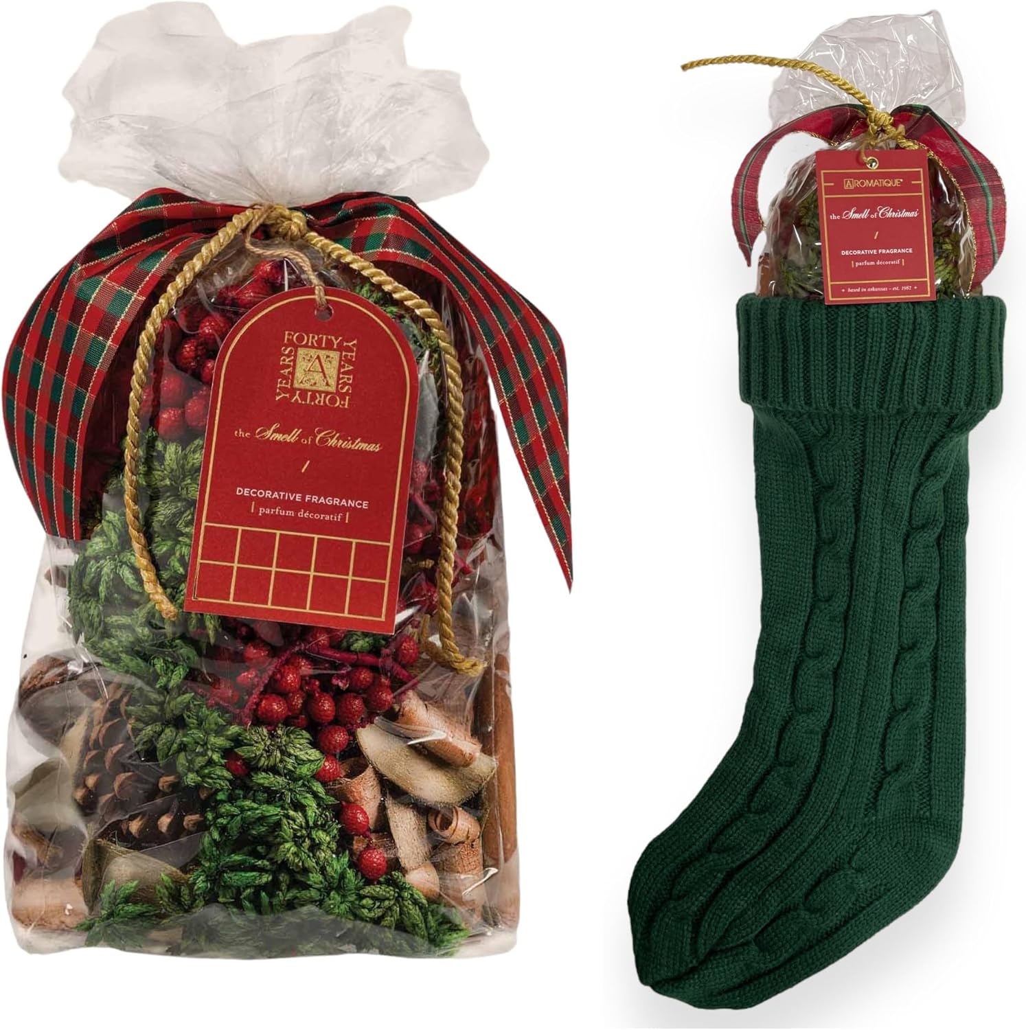 Aromatique Smell of Christmas Potpourri Bag 14oz with Bonus Stocking