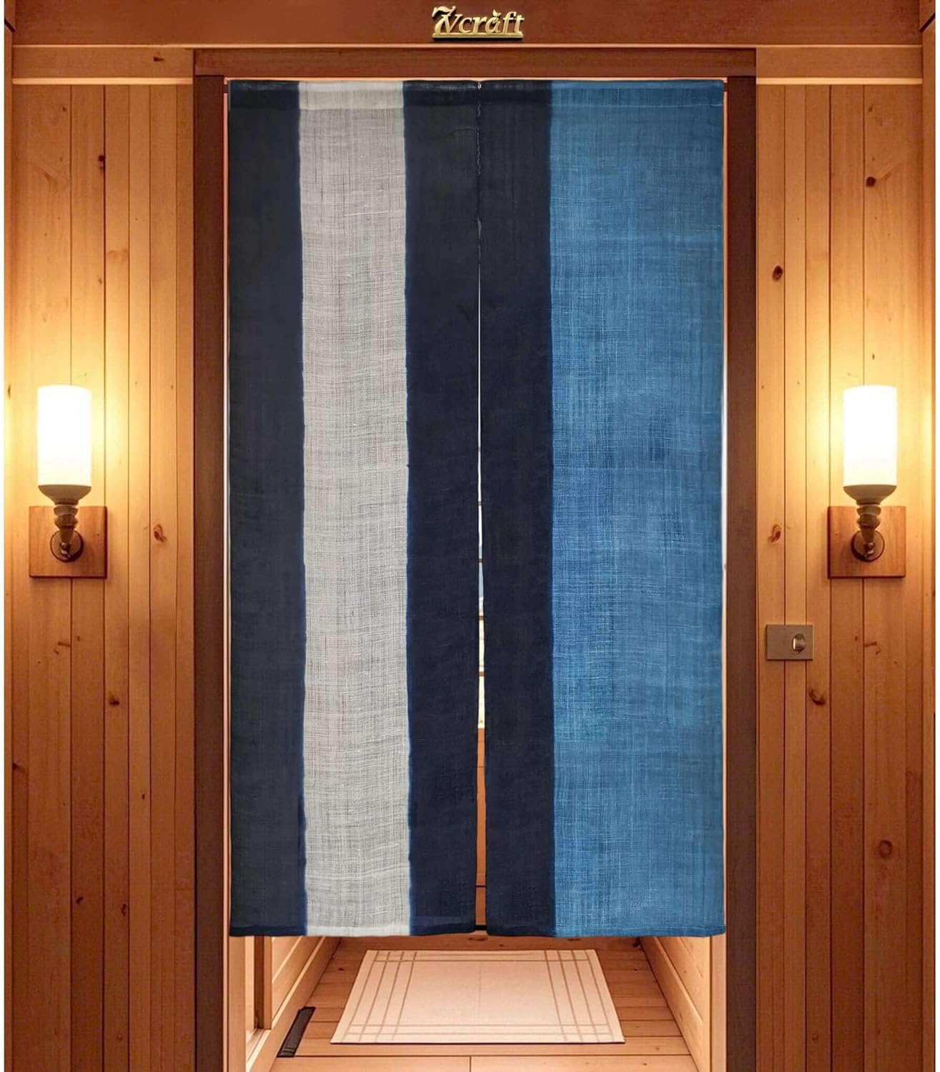 Hand-Dyed Japanese Noren Curtain Shibori Design 335x59in