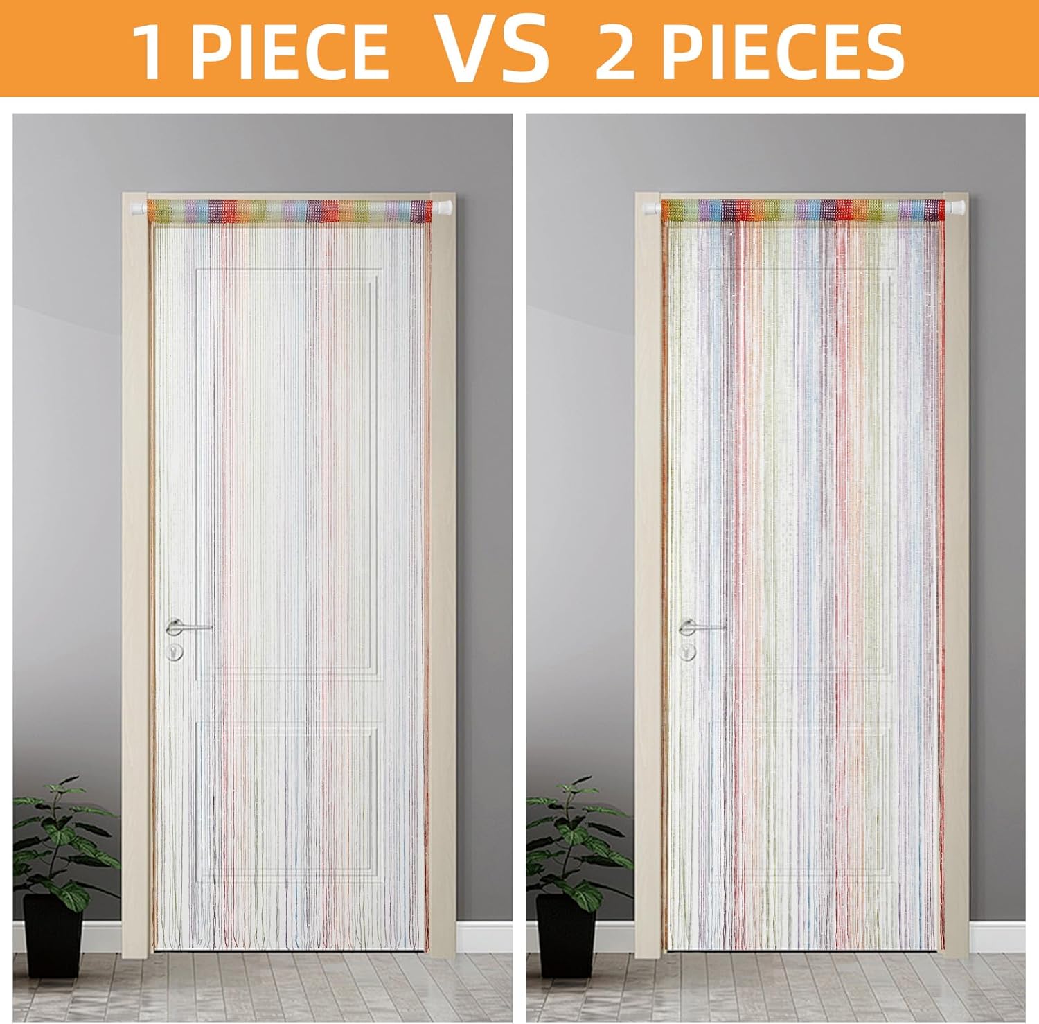 4 Piece Glitter String Curtains Boho Door Divider Decor