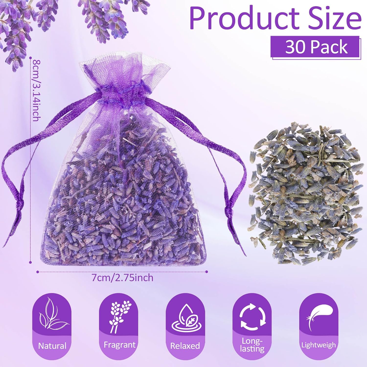 Reginary 30 Pack Lavender Sachets for Home Fragrance