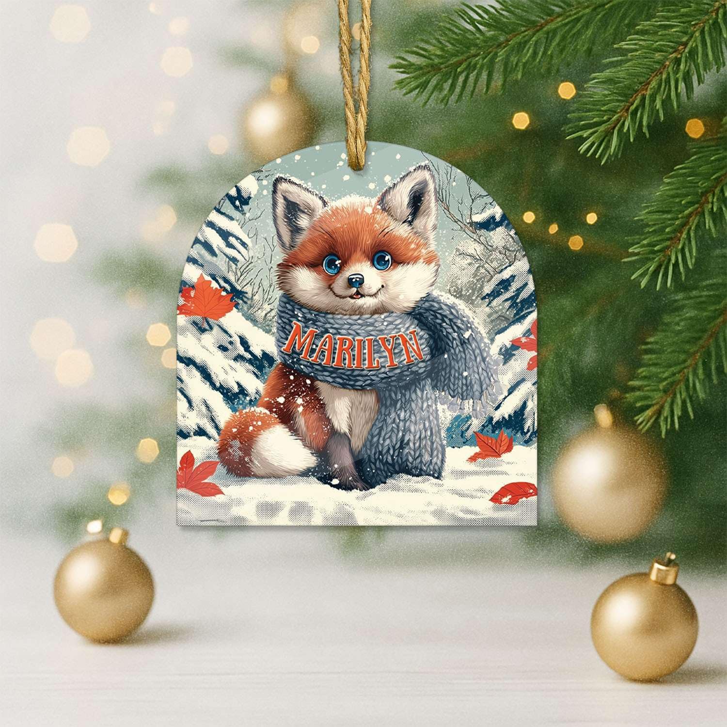 Personalized Name Animal Hanging Keepsake Custom Arch Acrylic Ornament for Christmas Tree