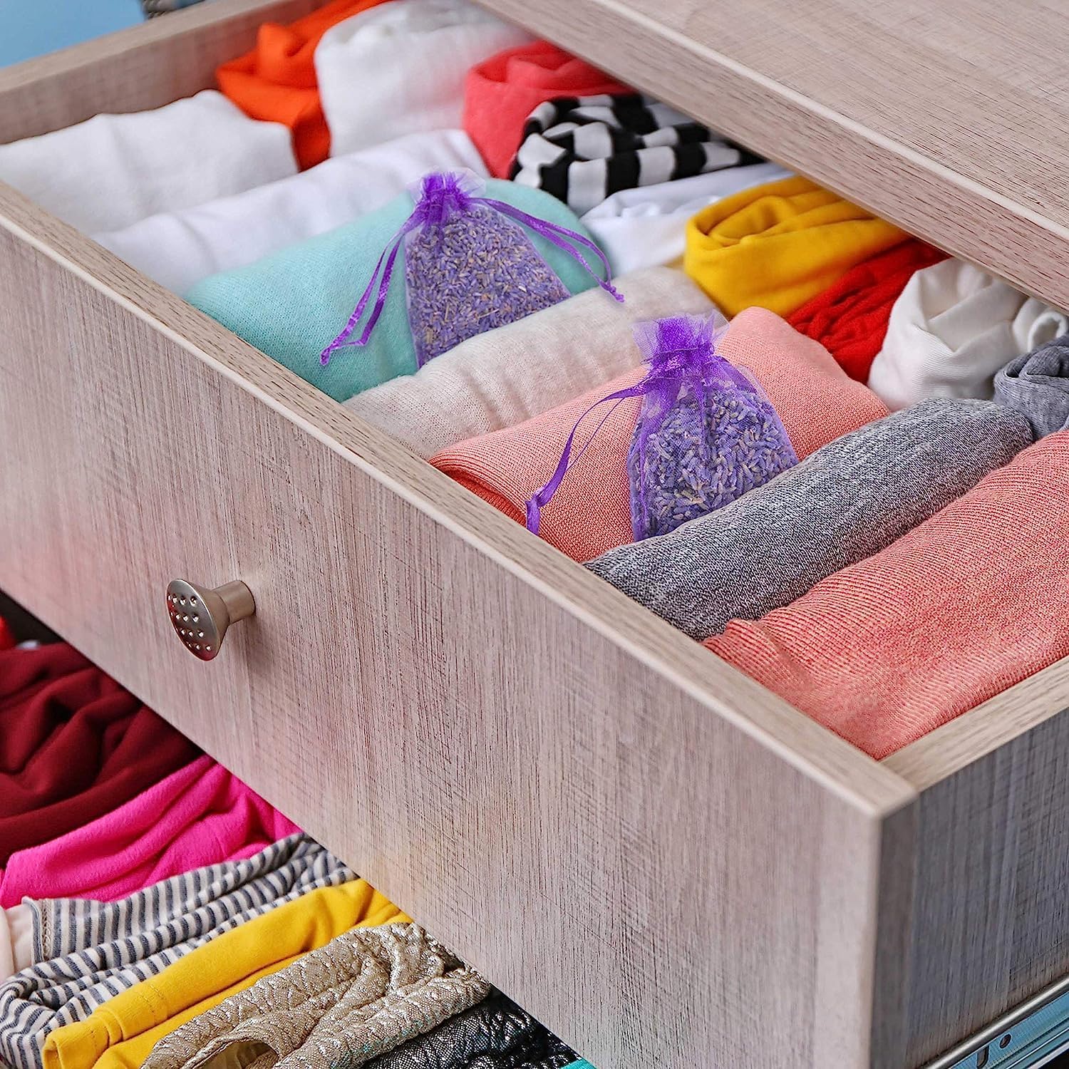 25 Pack Dried Lavender Flower Sachets for Drawers Closets