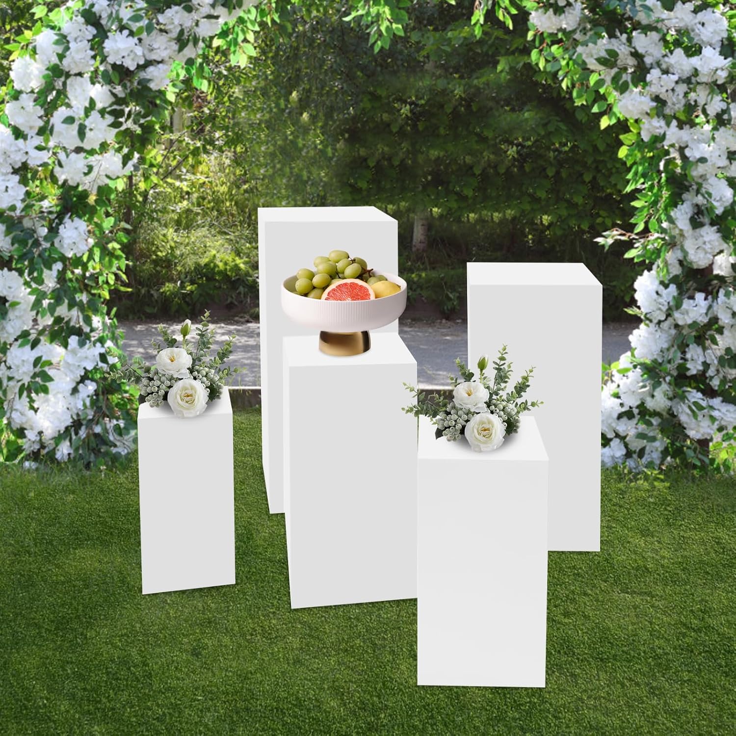 5Pcs Square Pedestal Stand for Party Wedding Display