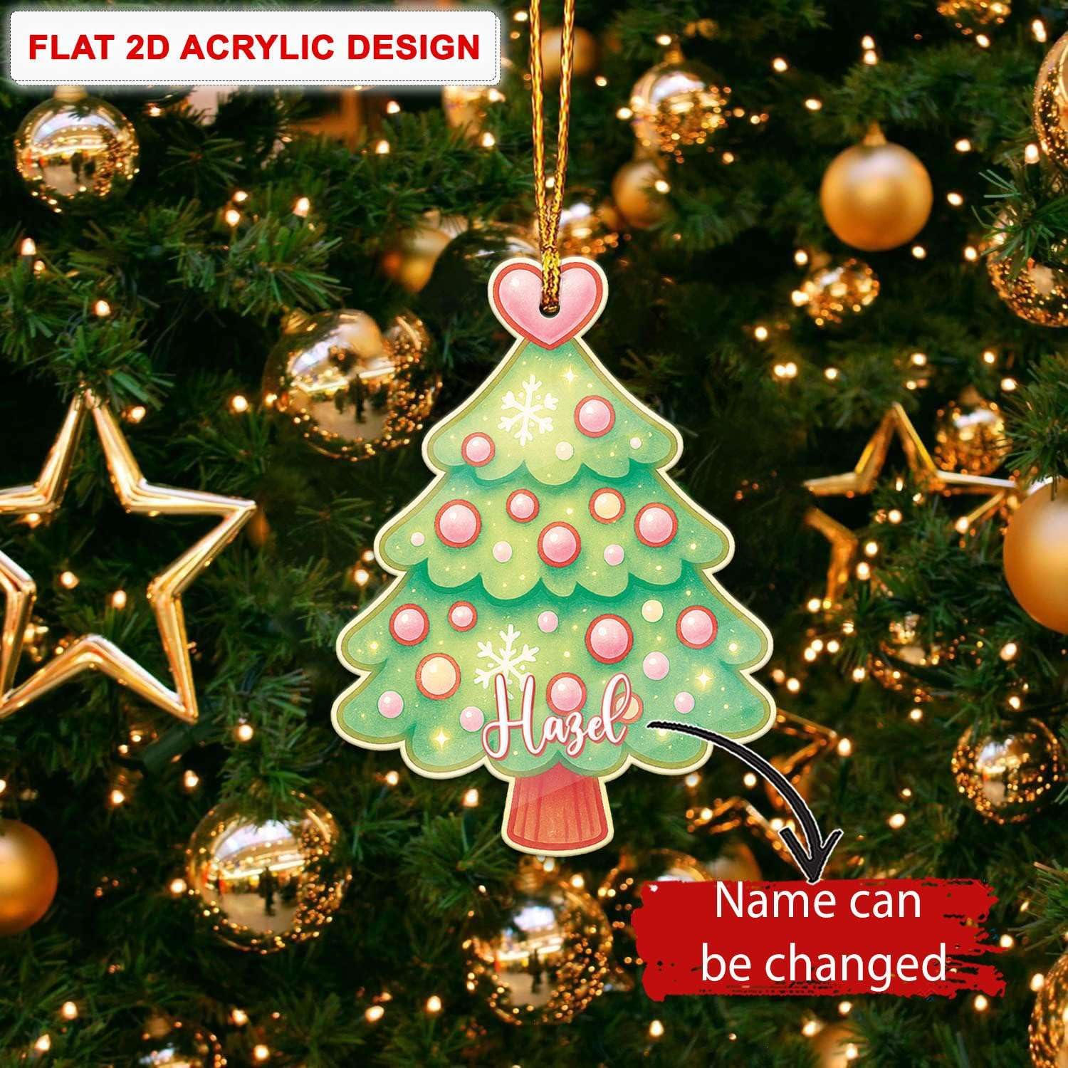 Personalized Name Christmas Tree Hanging Keepsake for Sister and Brother