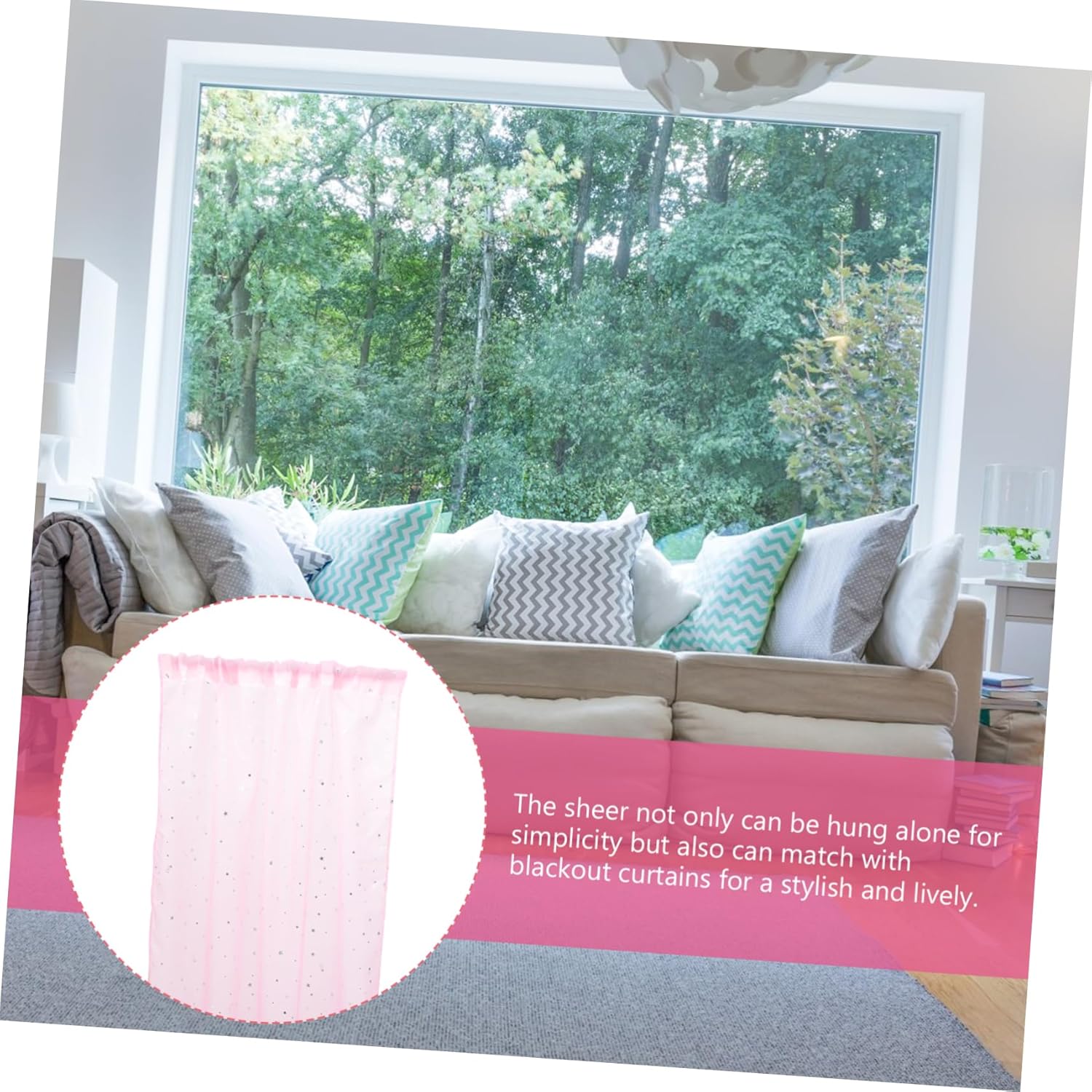 Stars Pattern Sheer Curtain for Living Room