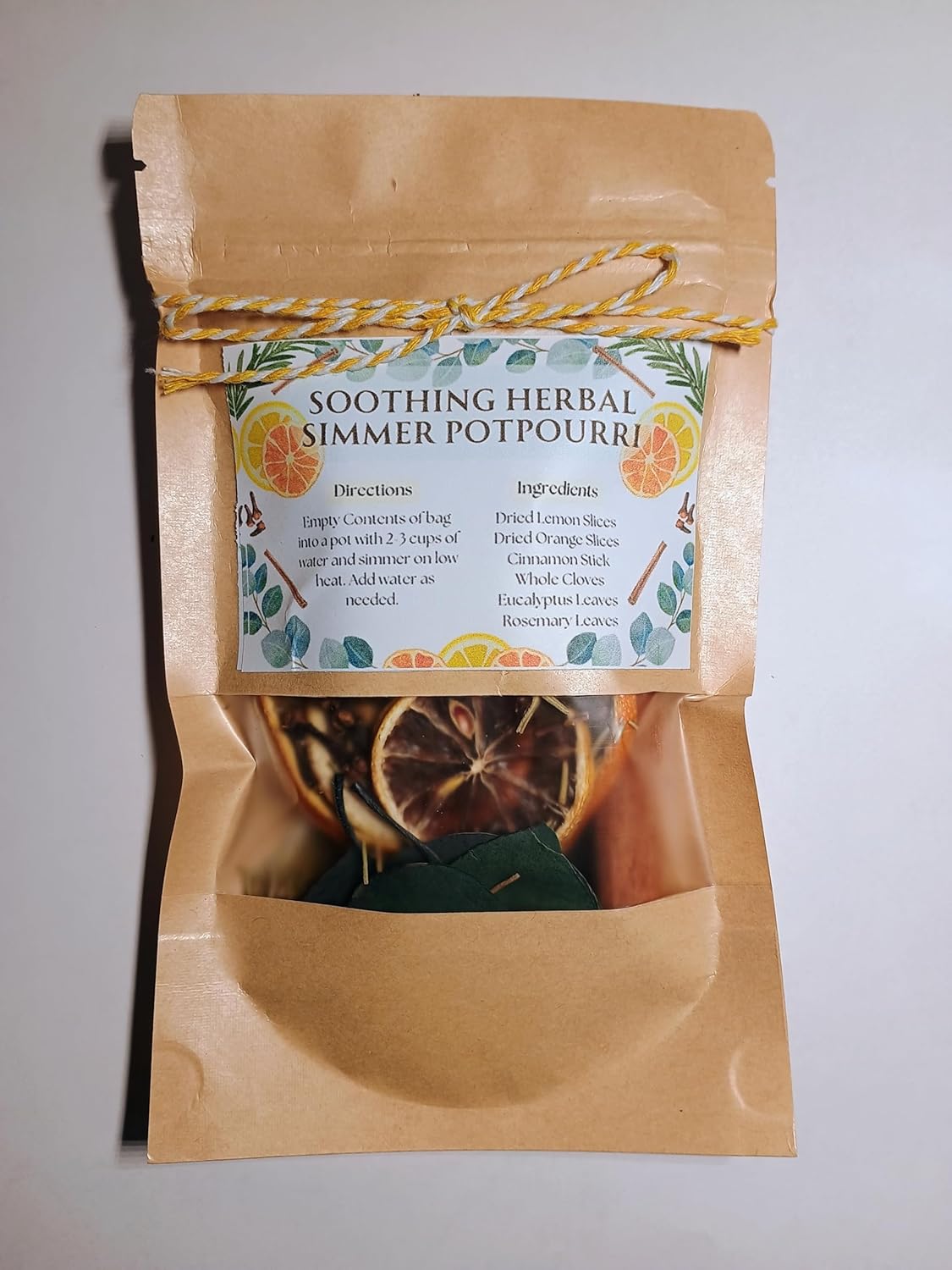 Natural Soothing Herbal Simmer Potpourri with Citrus and Spice