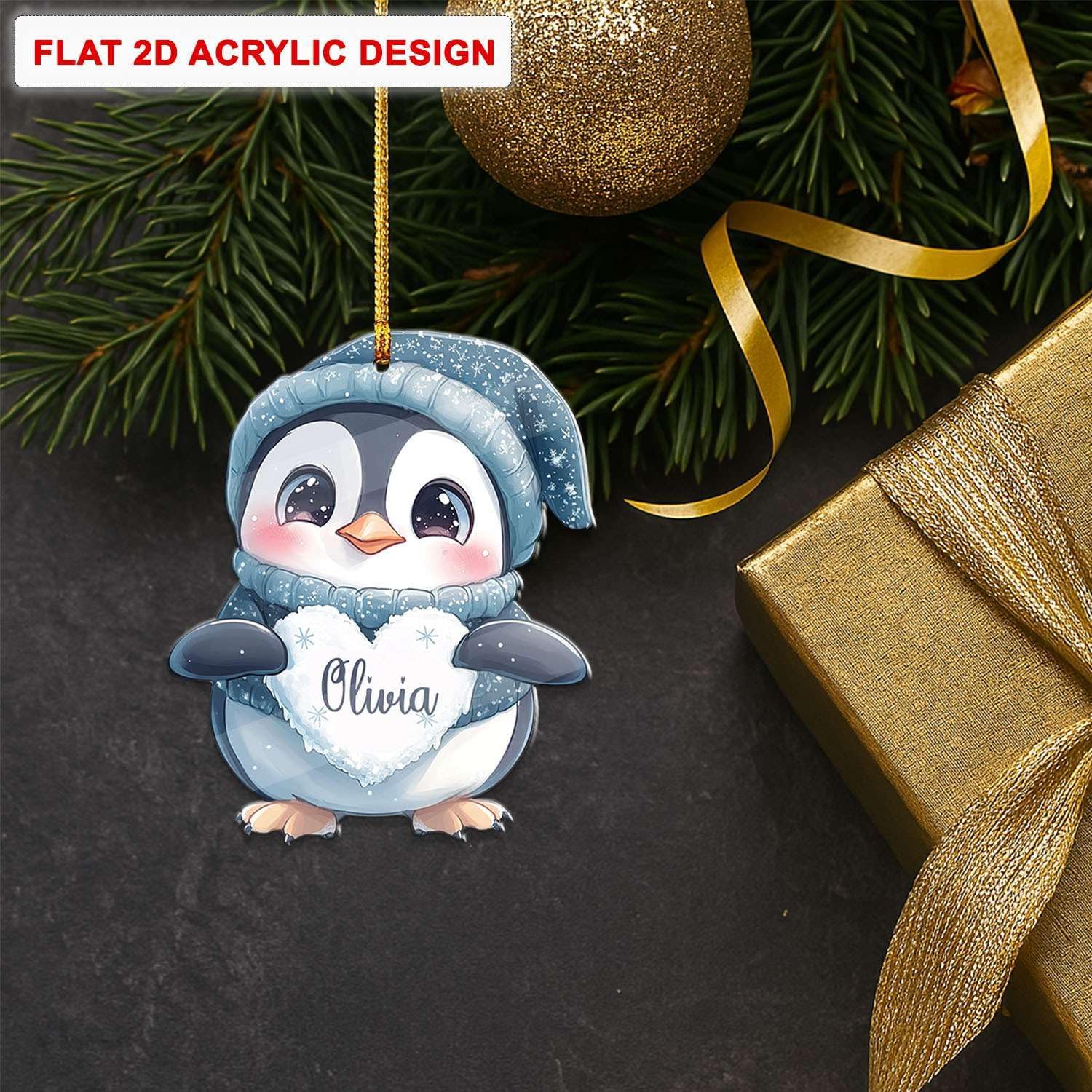 Personalized Name Christmas Tree Hanging Keepsake for Siblings