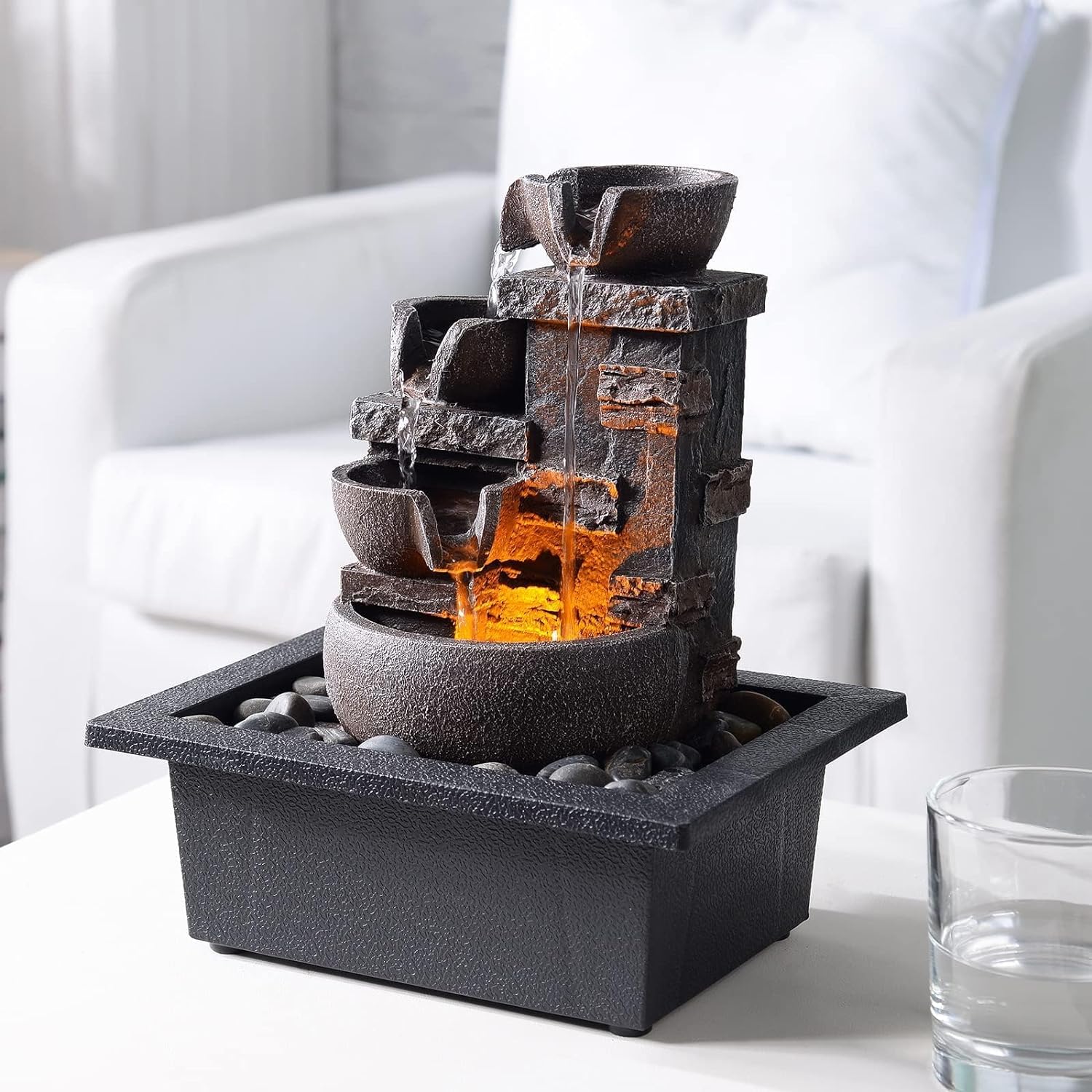 Kalona Decor Desktop Fountain - 4 Tier 10 Inch Design