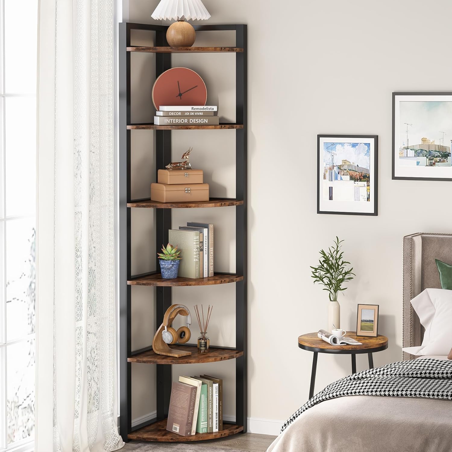 Tribesigns 6 Tier Corner Shelf Bookcase Storage Unit