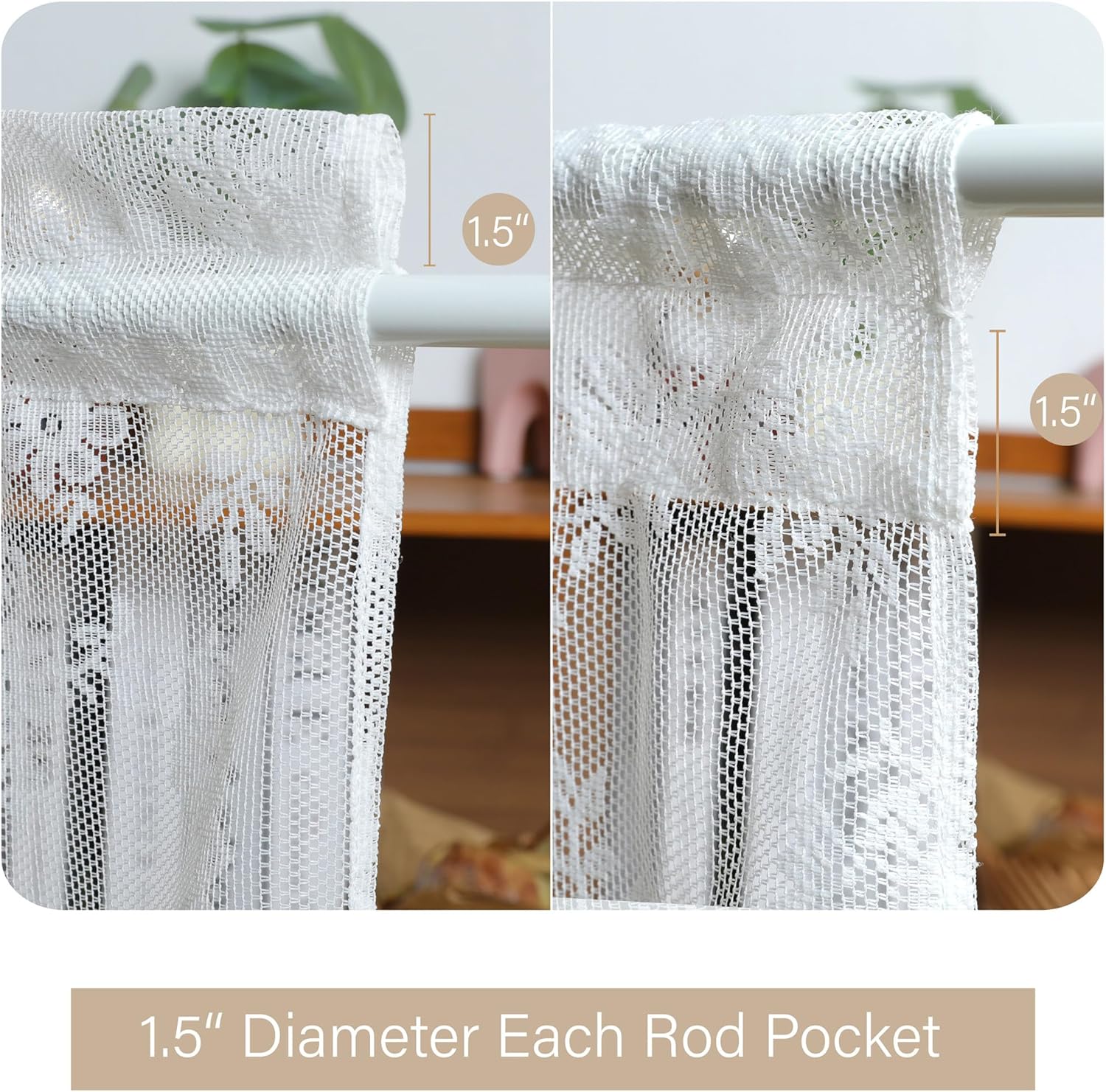 Lace French Door Curtain with Tieback 2 Panels