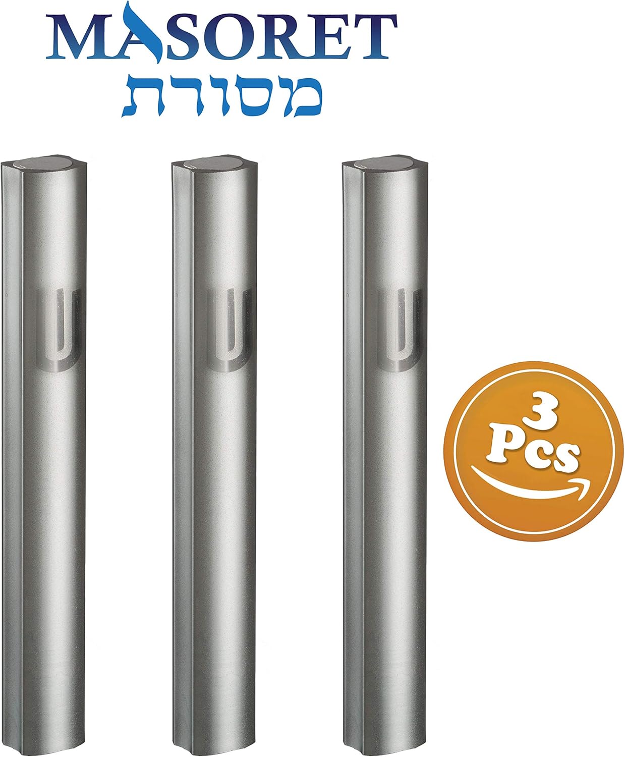 3-Piece Aluminum Door Mezuzah Holder Cases