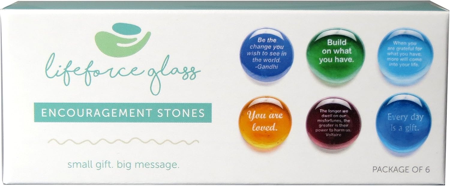 Lifeforce Glass Encouragement Stones Set of 6