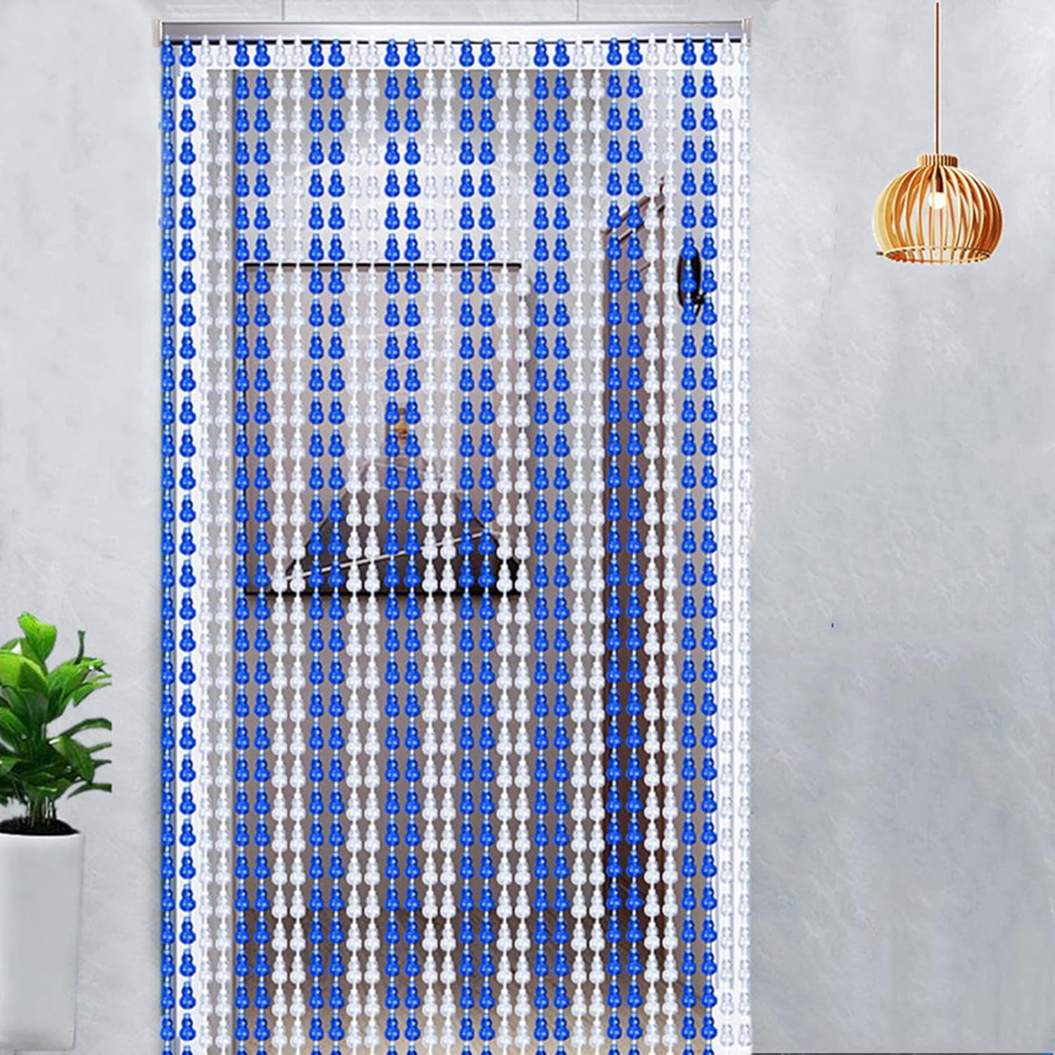 ZARBAILRE Doorway Hanging Beads 31x71 Inch Silver Beaded Curtain
