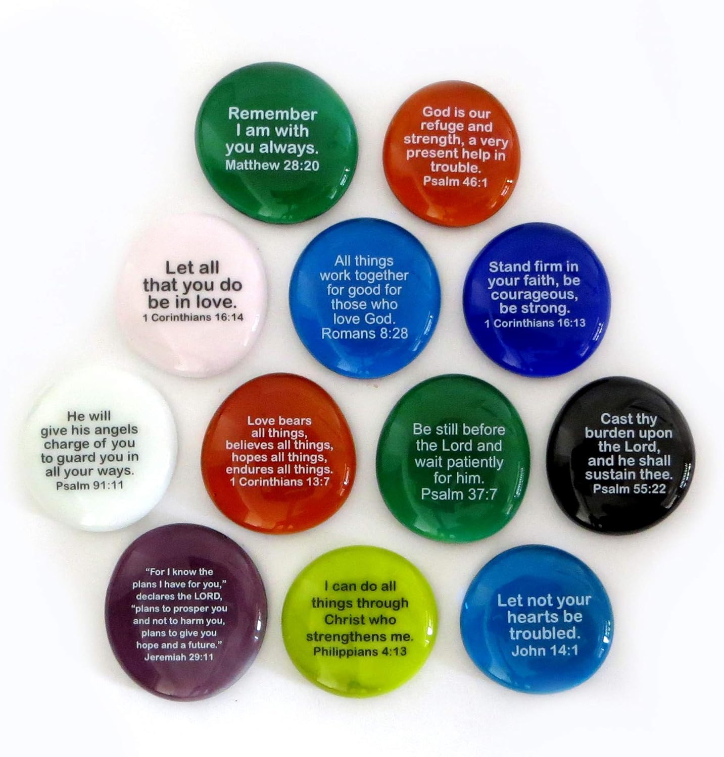 Lifeforce Glass Bible Verse Stones Set I