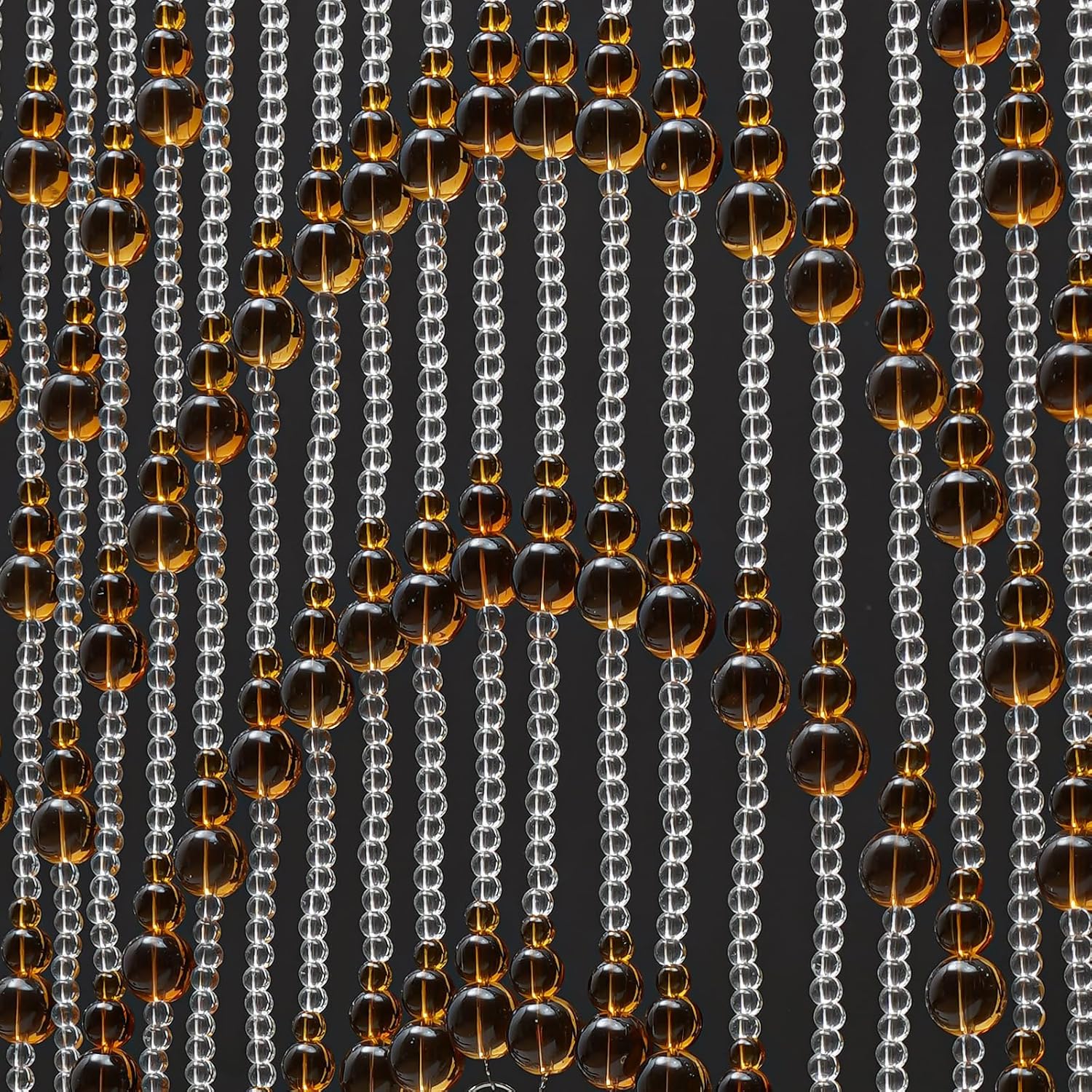 Wupyi Brown Crystal Beaded Curtain for Doorways and Windows