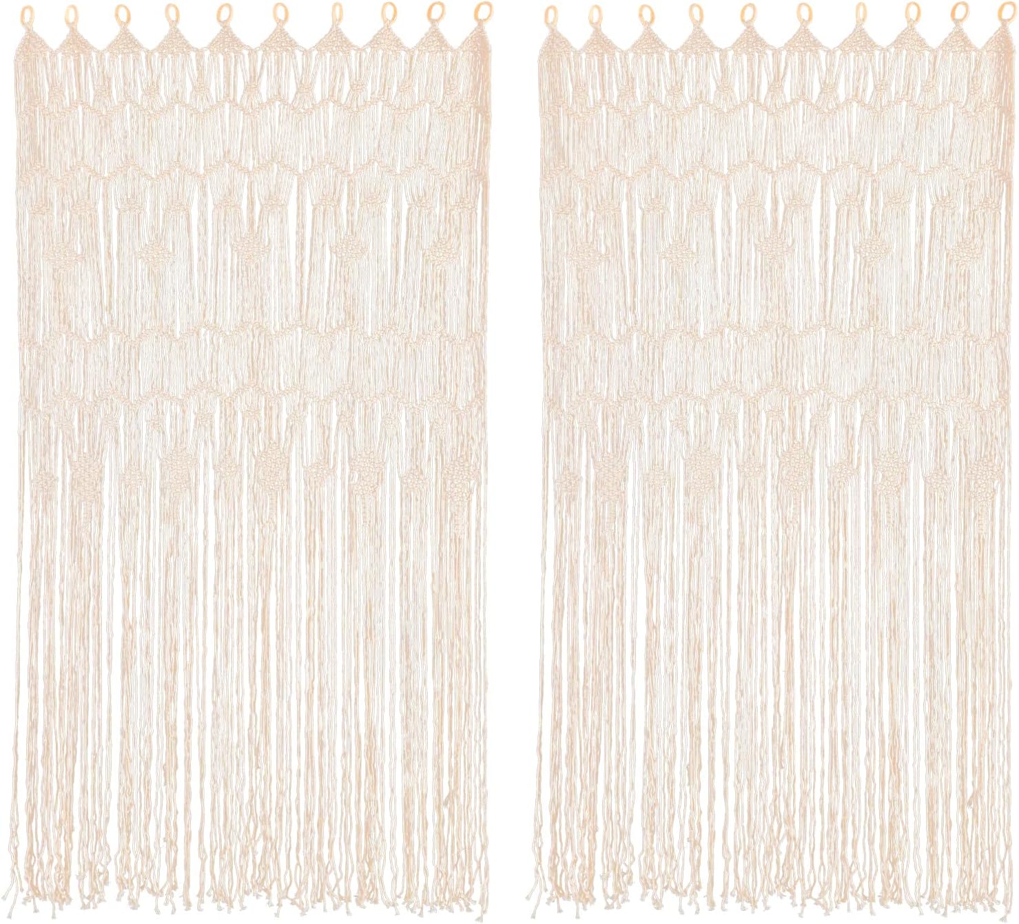 Boho Macrame Curtain 2pcs for Window or Door